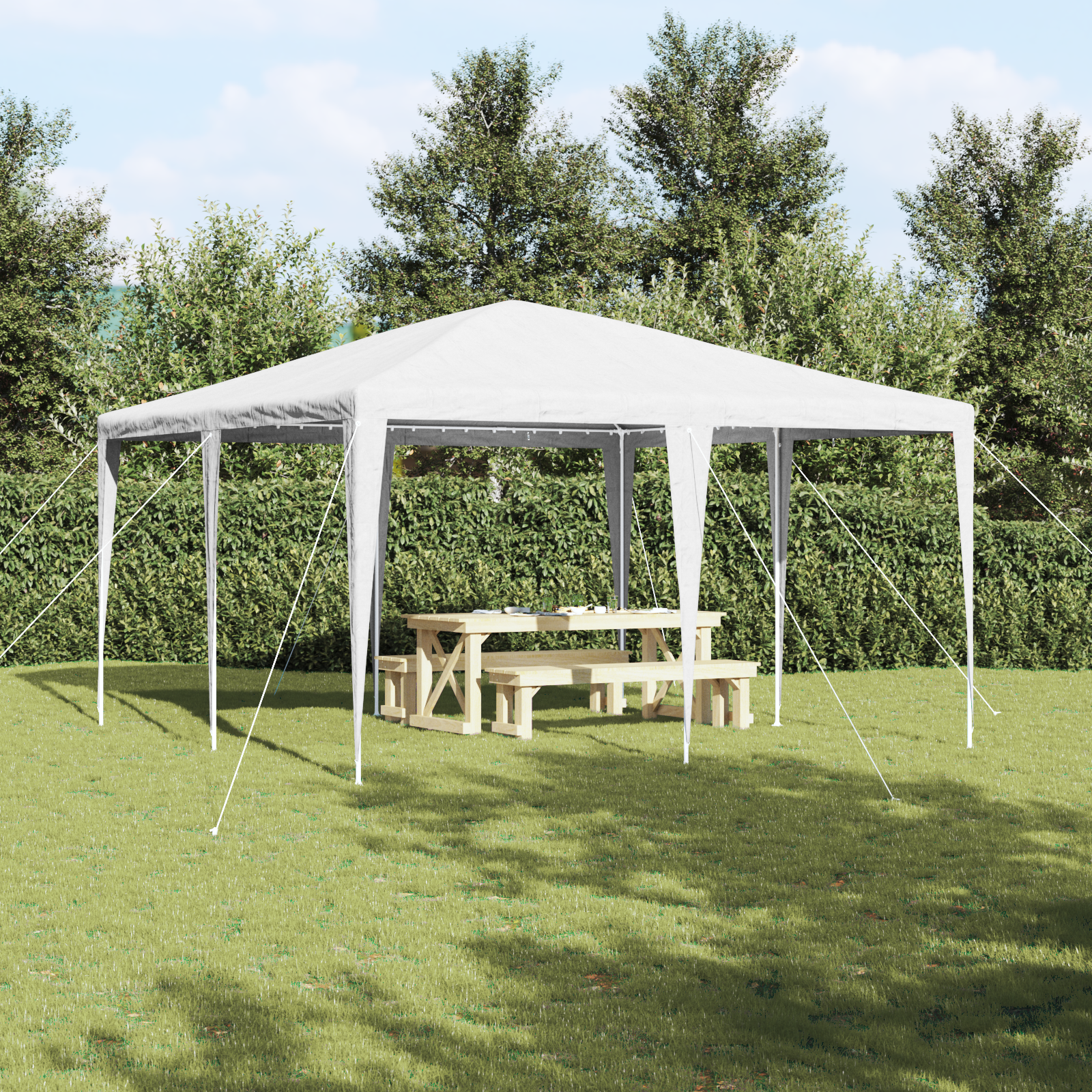 Cort pentru Petrecere Alb 4x4 m PE GartenMobel Dekor