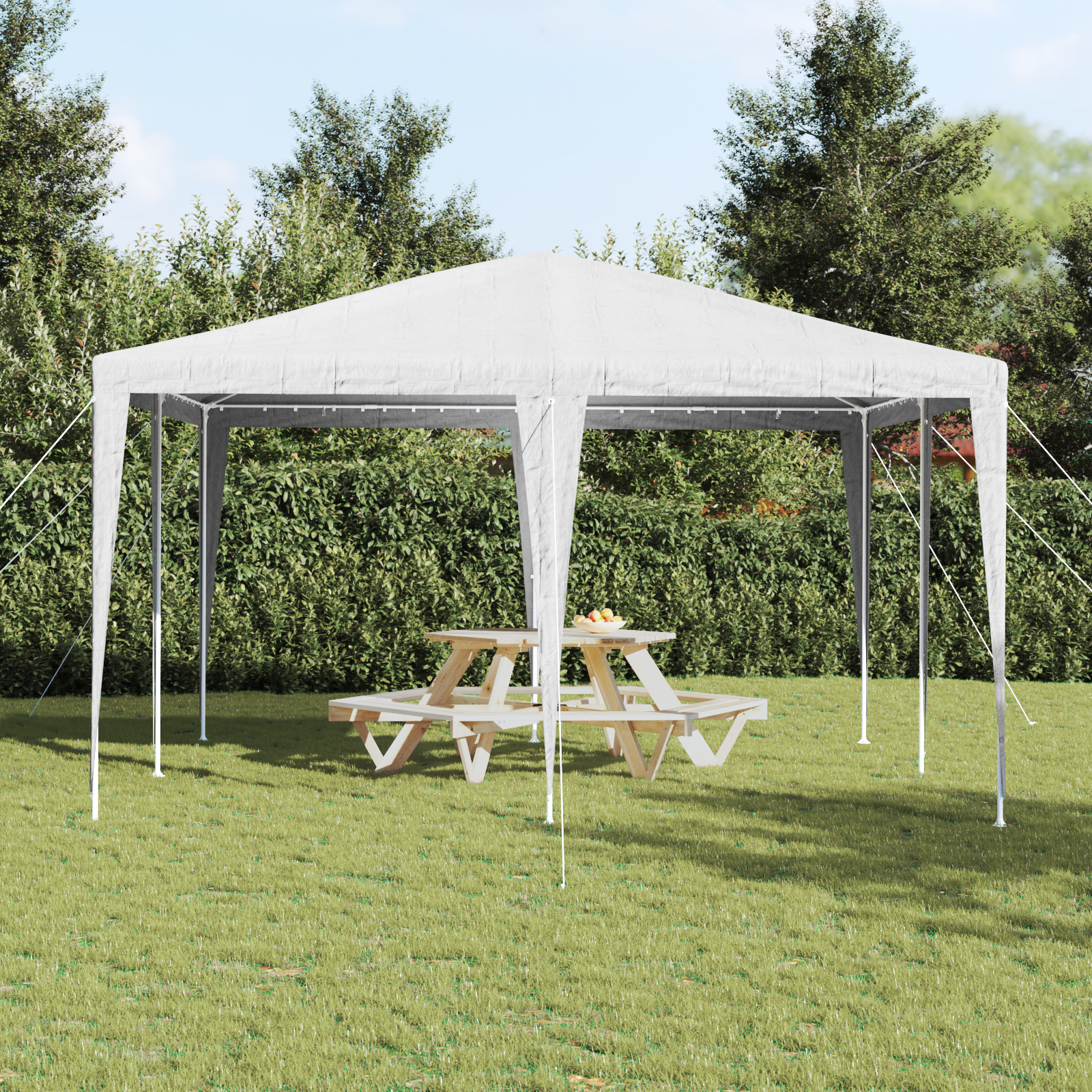 Cort pentru Petrecere Alb 4x4 m PE GartenMobel Dekor