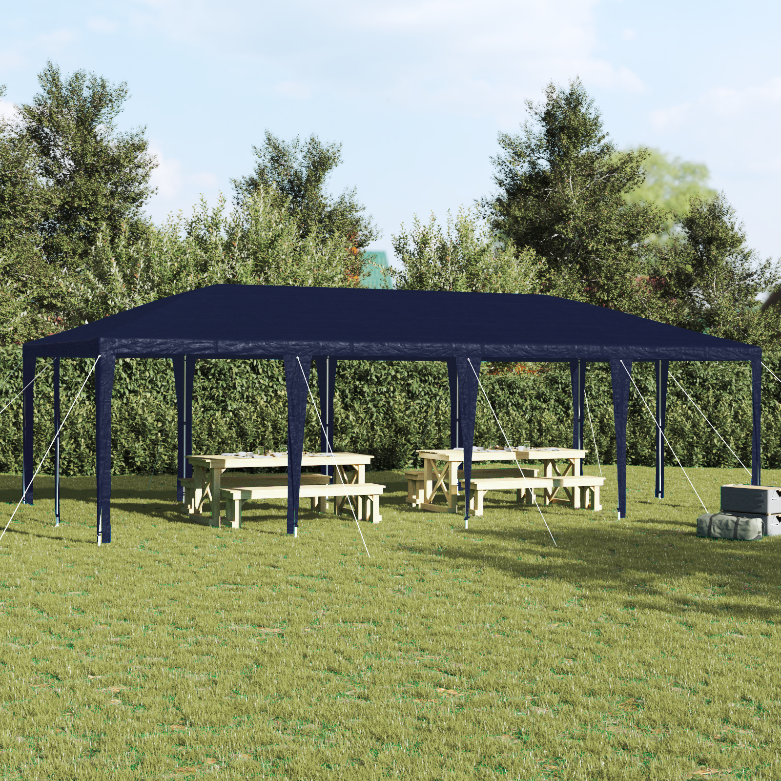 Cort pentru Petreceri Albastru 8x4 m PE GartenMobel Dekor