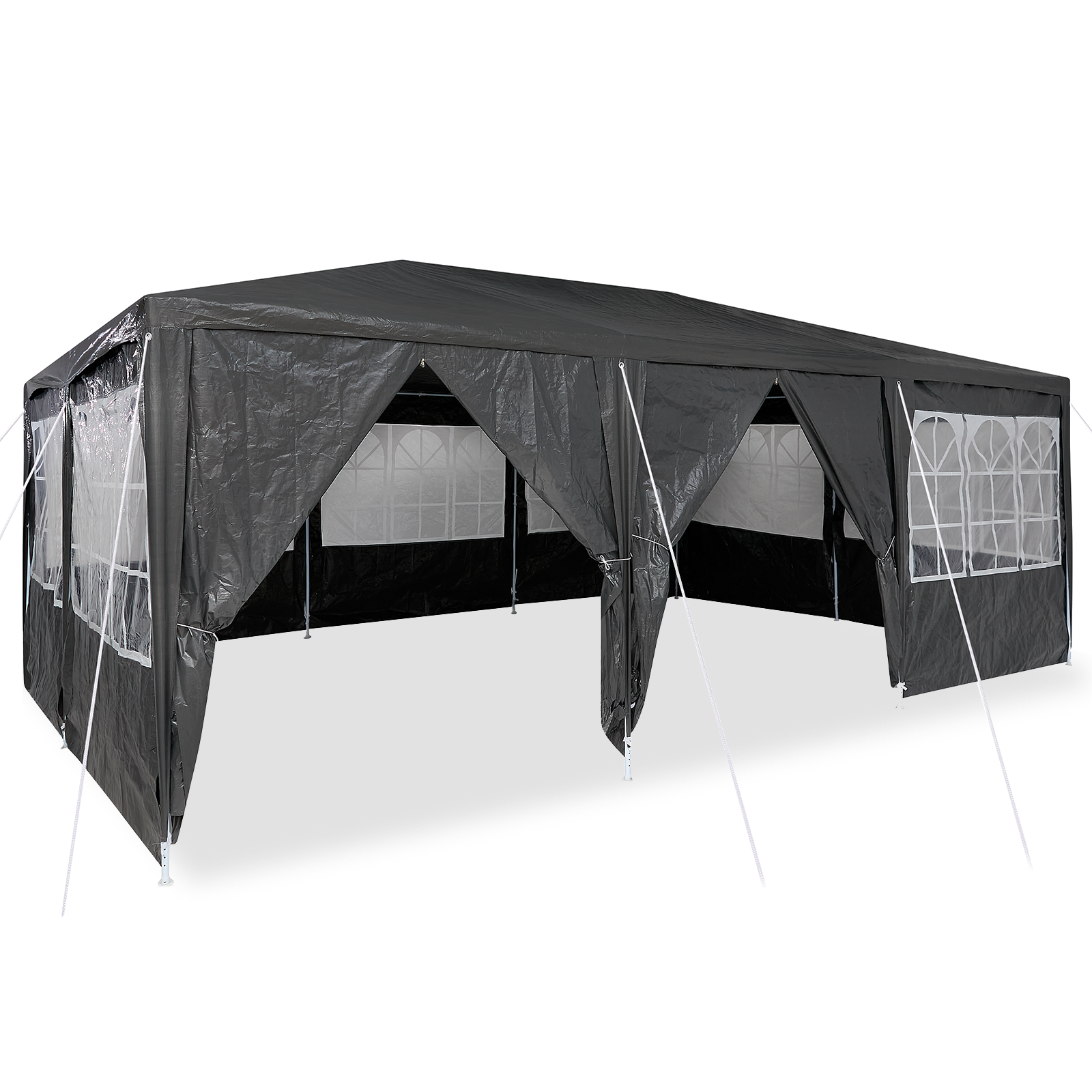 Cort pentru petreceri cu 10 pereți laterali Antracit 6x4 m PE GartenMobel Dekor