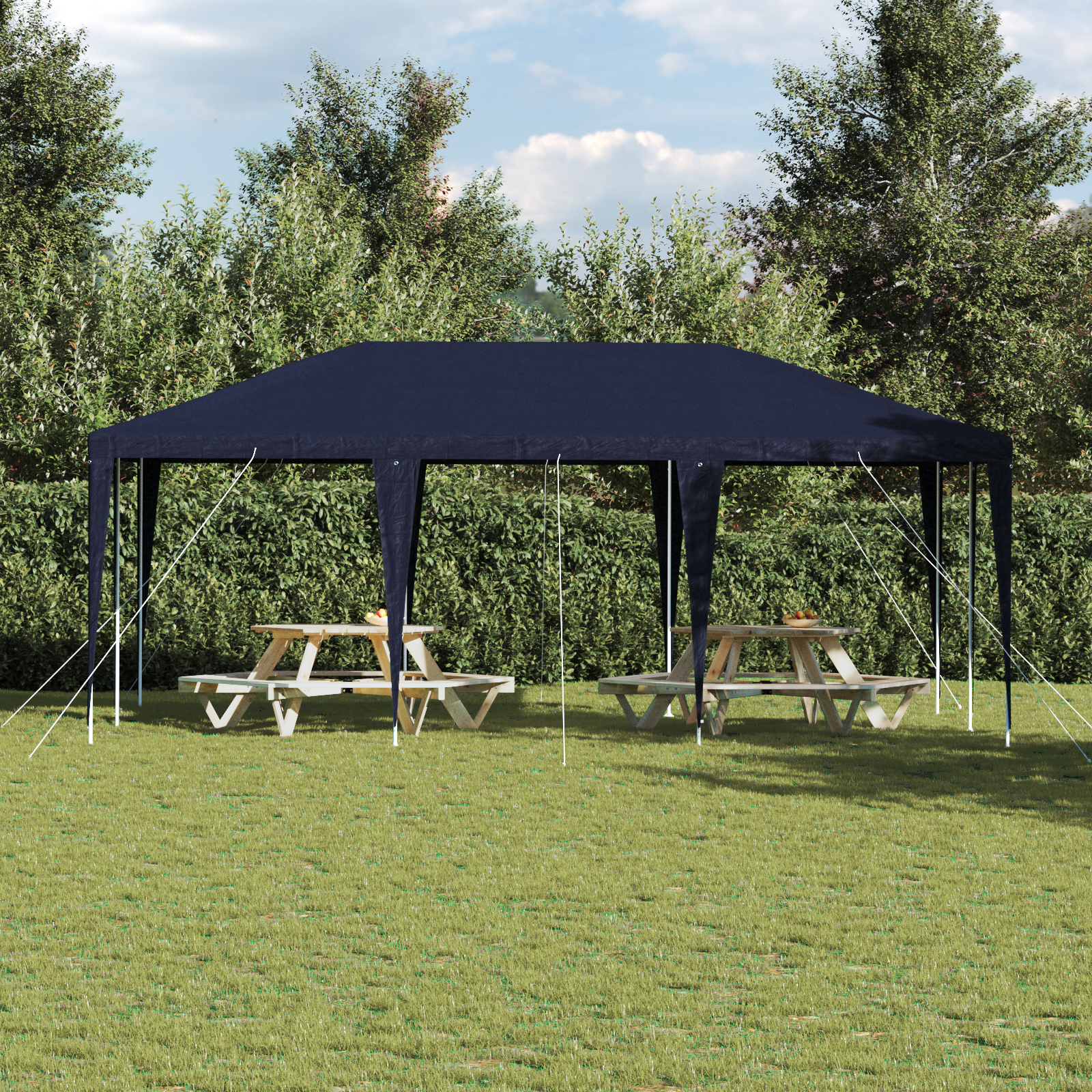 Tenda pentru petrecere albastră 6x4 m PE GartenMobel Dekor