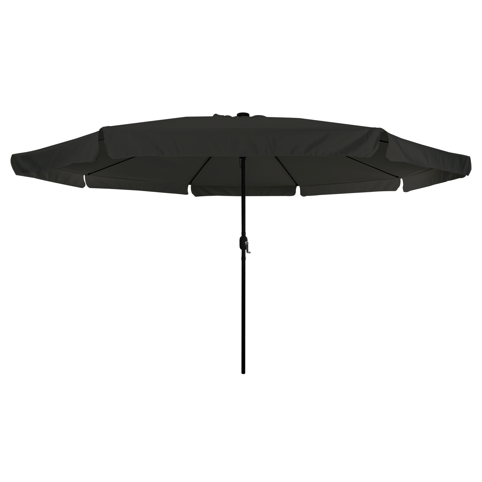 Parasol de grădină  cu lumini LED ø395x245 cm, Negru GartenMobel Dekor