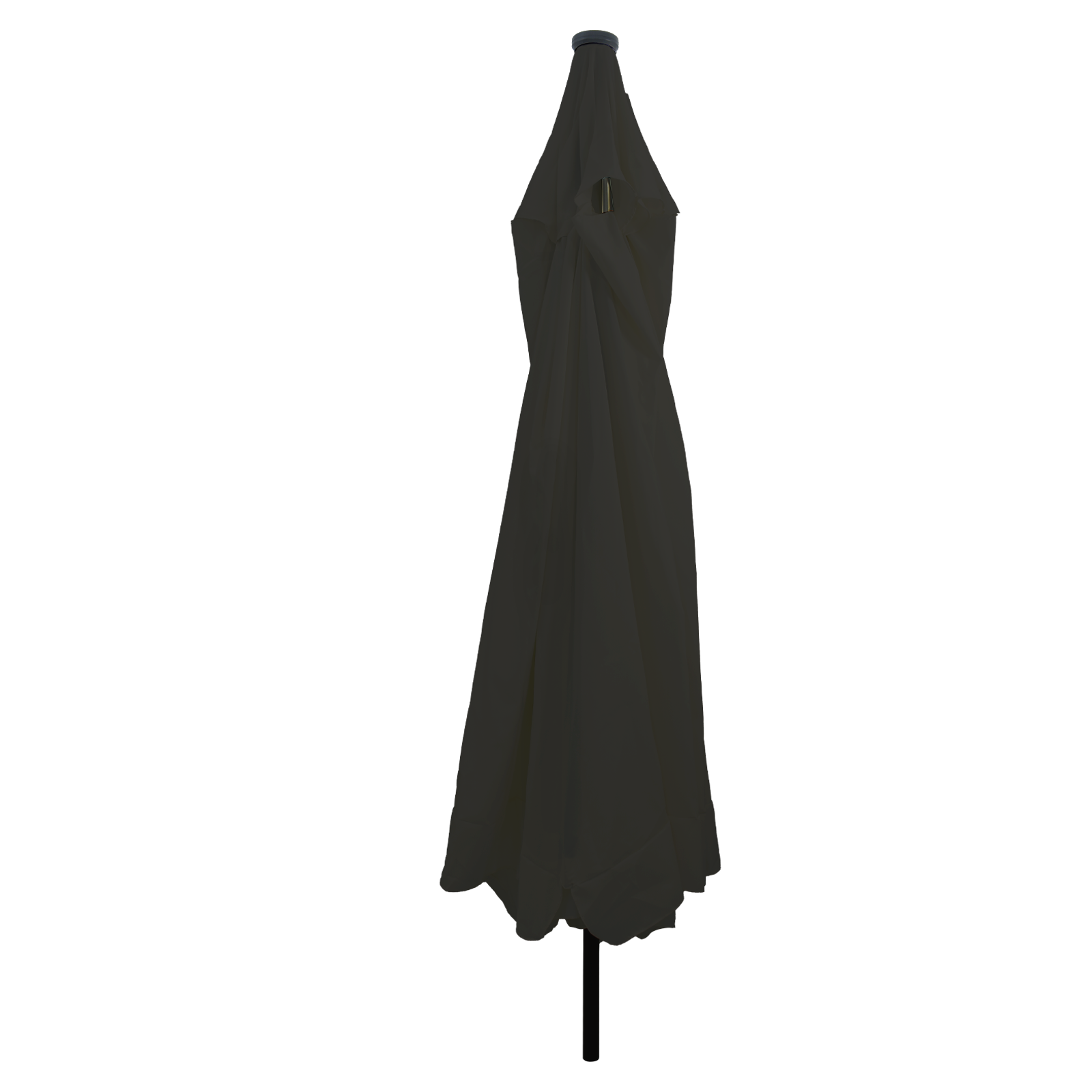 Parasol de grădină  cu lumini LED ø395x245 cm, Negru GartenMobel Dekor