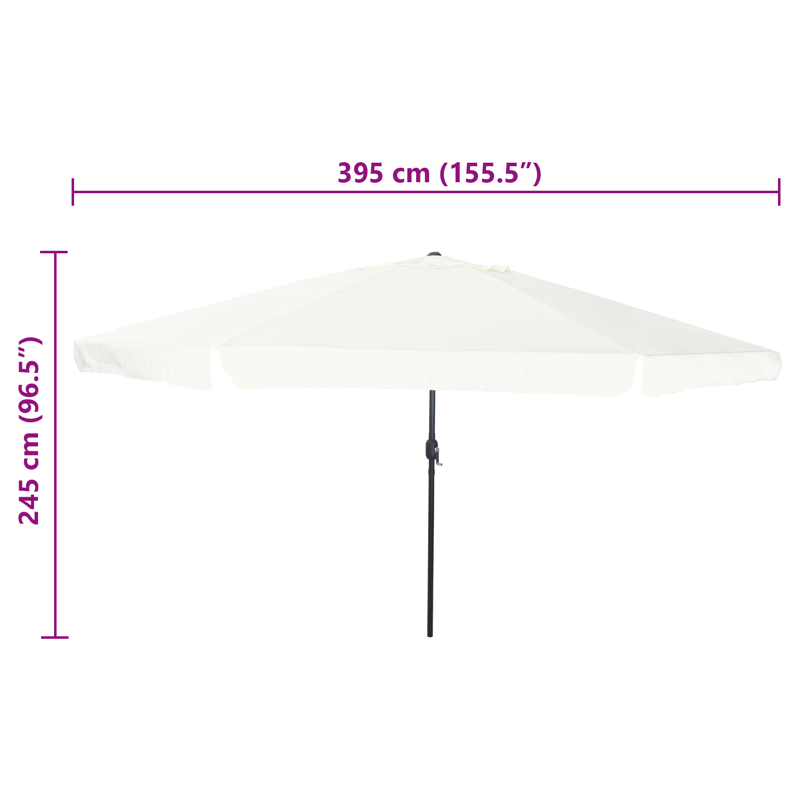 Umbrela de grădină  ø395x245 cm Alb nisip GartenMobel Dekor