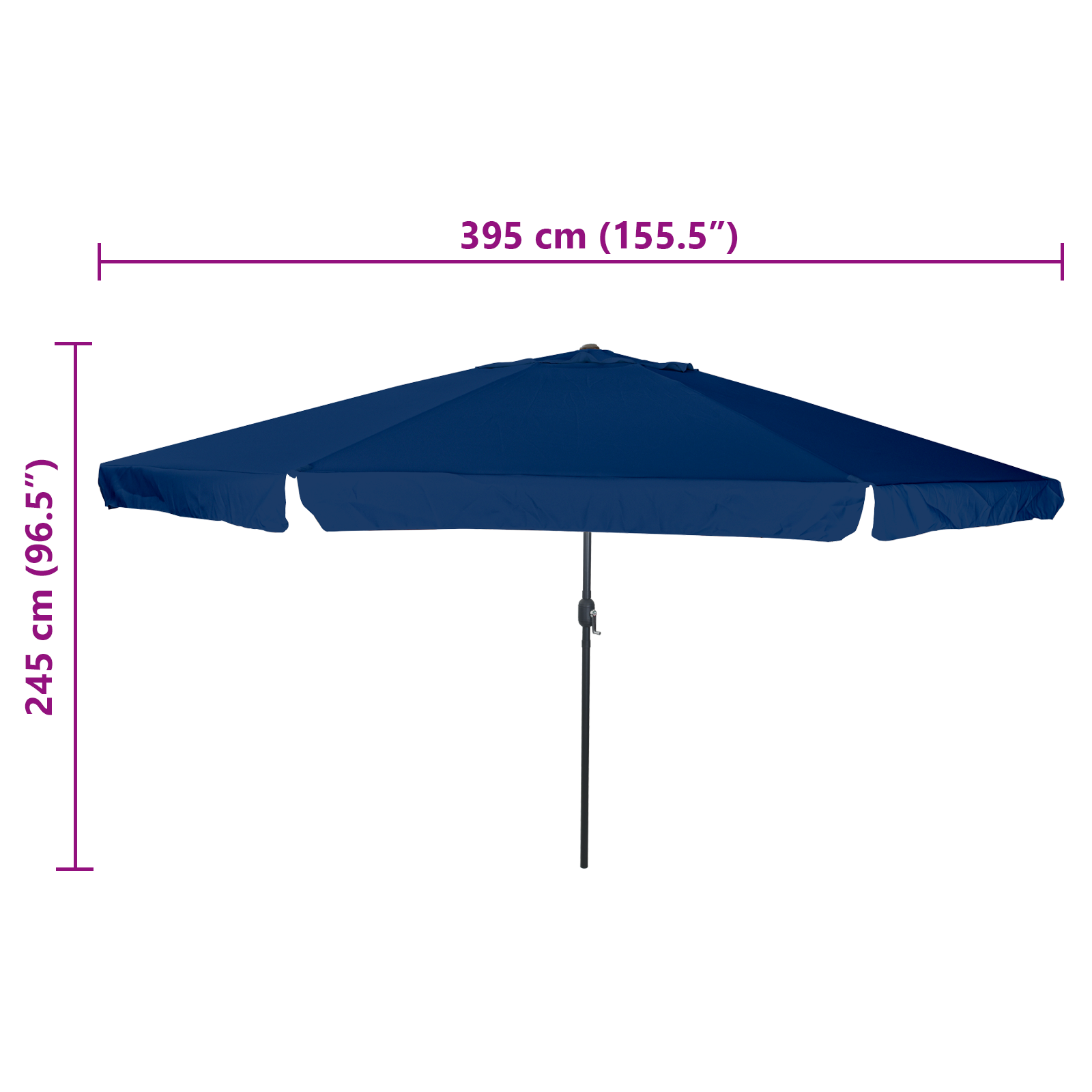 Umbrelă de grădină  ø395x245 cm Albastru Azur GartenMobel Dekor
