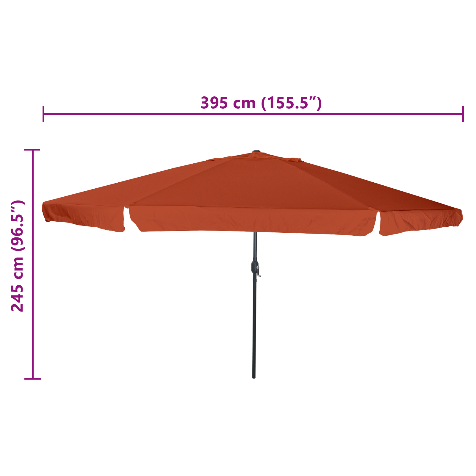 Umbrela de grădină  ø395x245 cm Terracotta GartenMobel Dekor