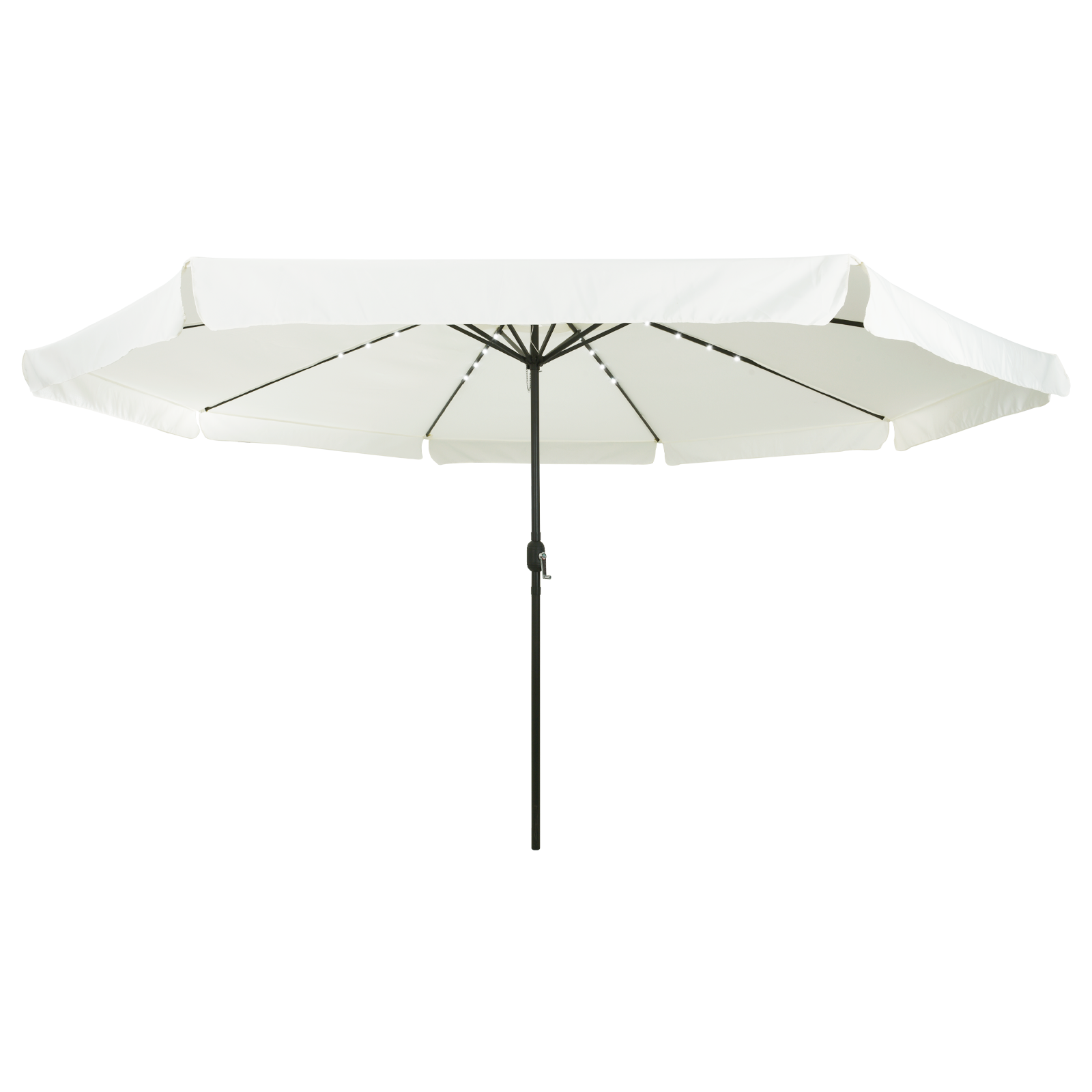 Umbrela de grădină  cu LED-uri, dimensiuni 395x245 cm, Alb nisipos GartenMobel Dekor