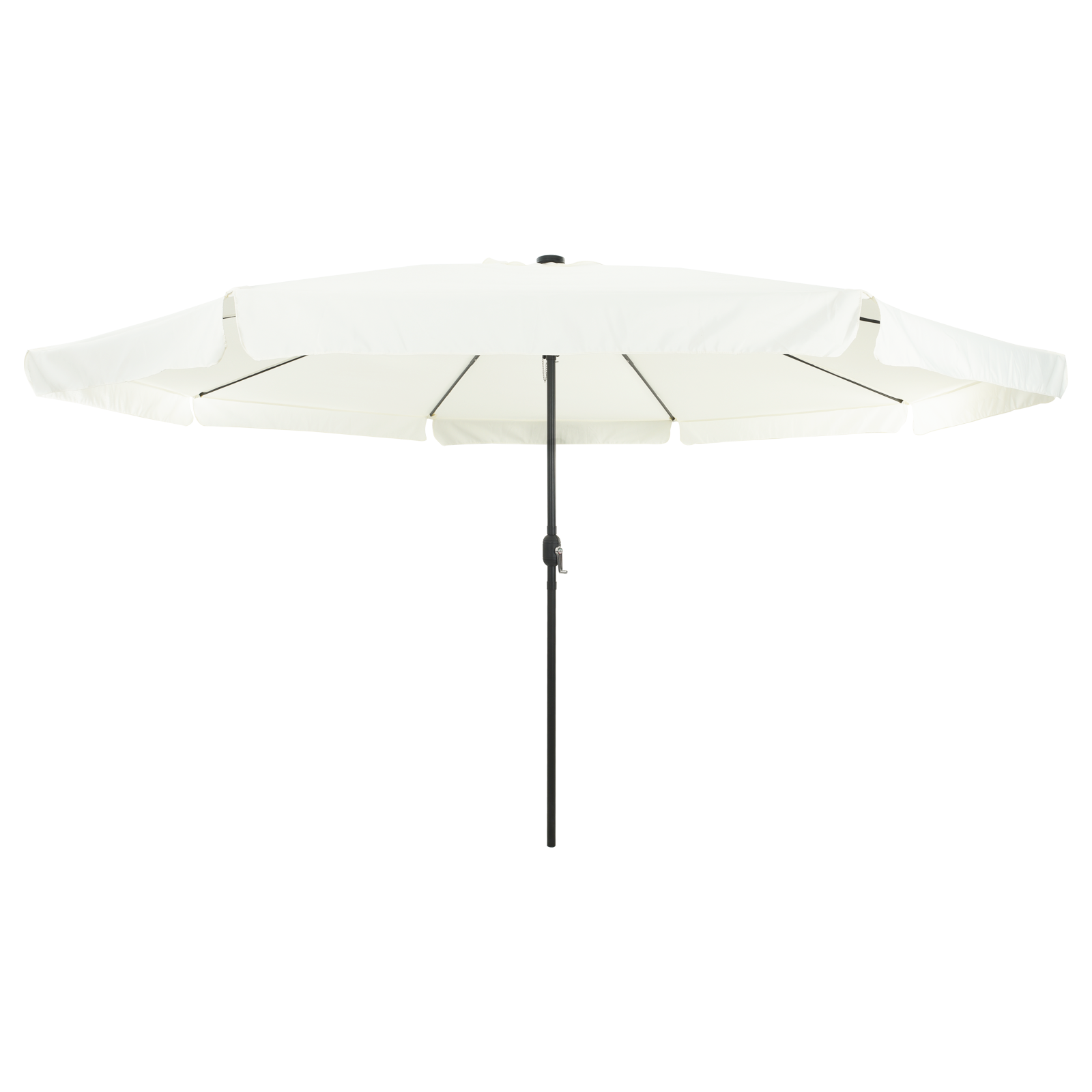 Umbrela de grădină  cu LED-uri, dimensiuni 395x245 cm, Alb nisipos GartenMobel Dekor