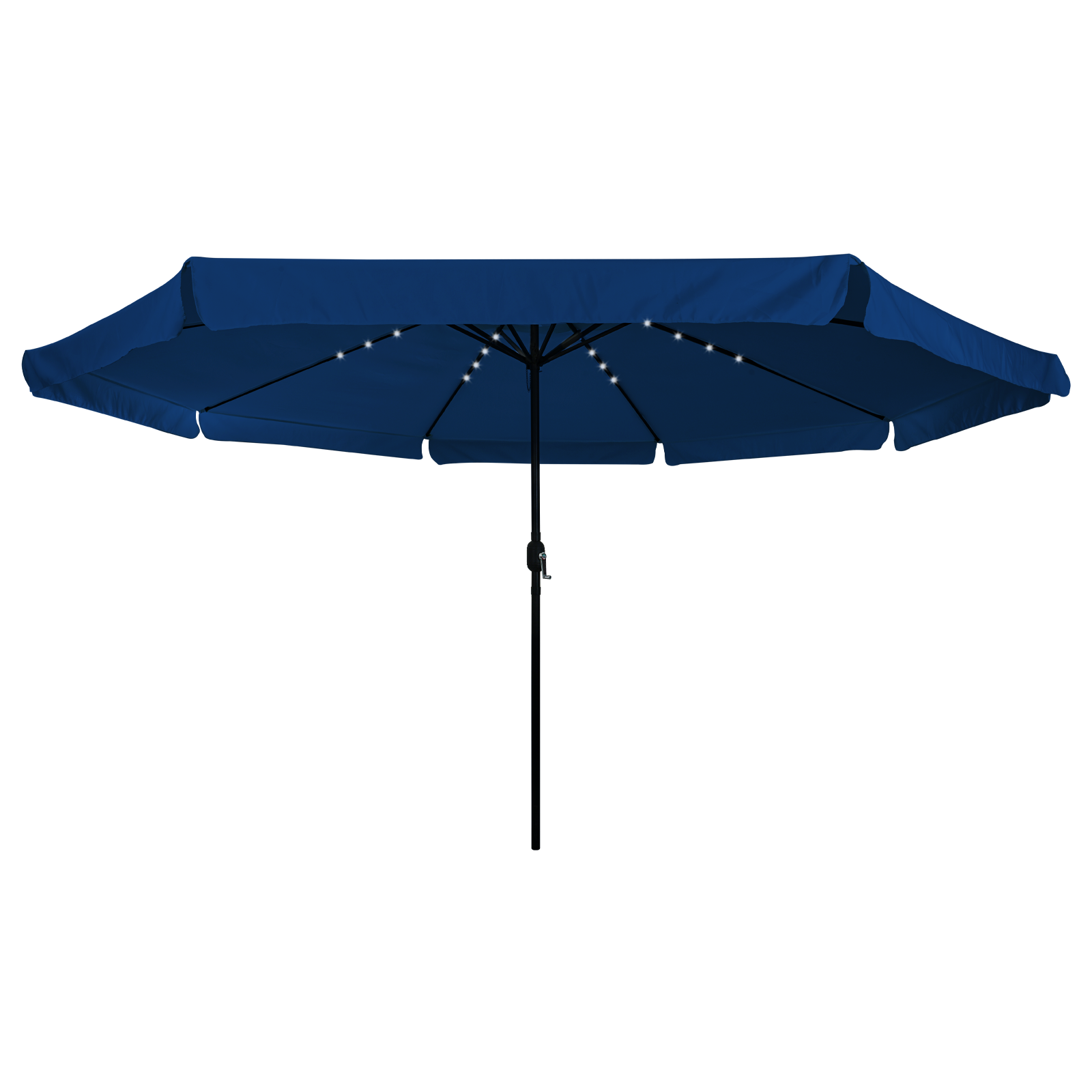 Umbrela de grădină  cu lumini LED ø395x245 cm Albastru deschis GartenMobel Dekor