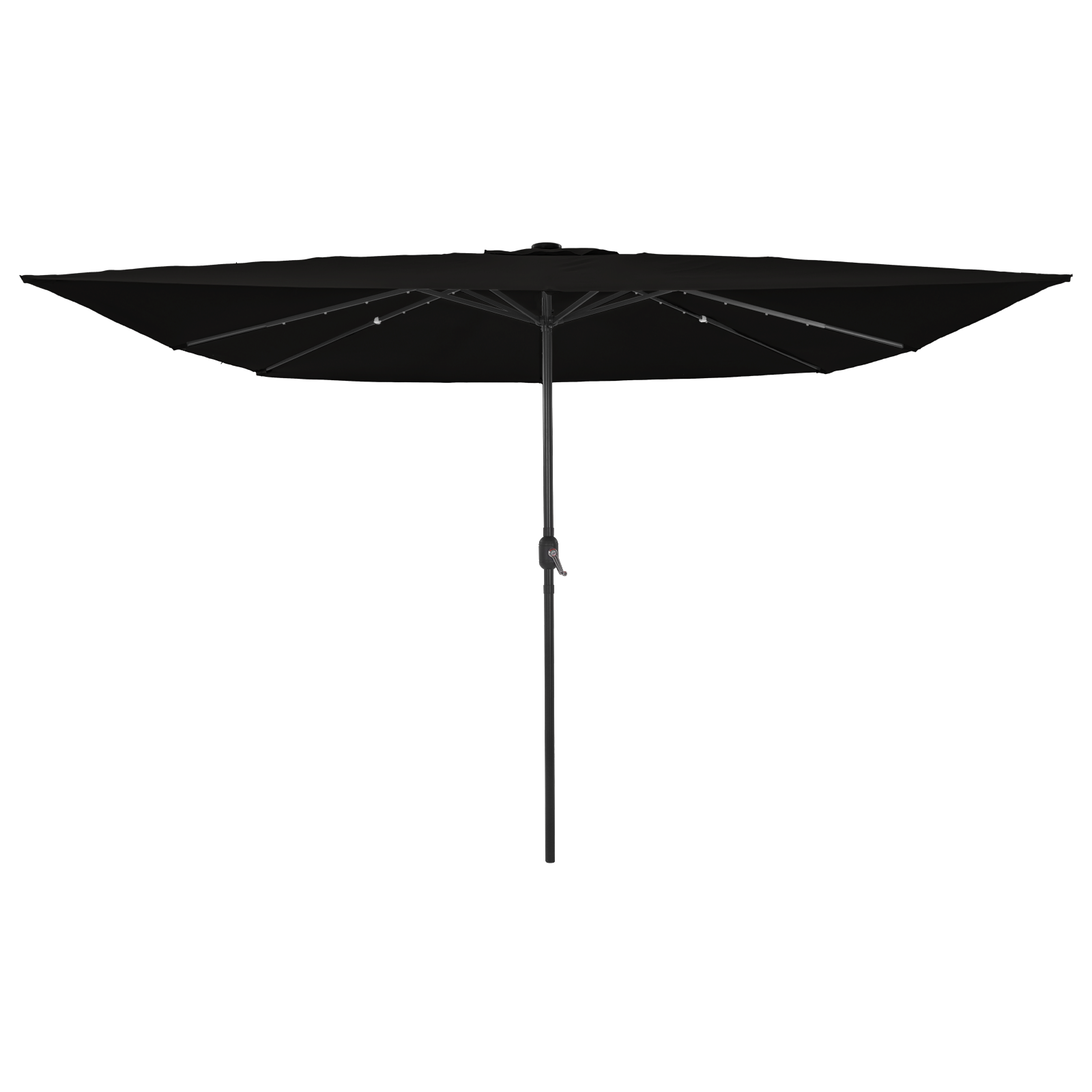 Umbrelă pătrată  cu lumini LED 295x245 cm Neagră GartenMobel Dekor