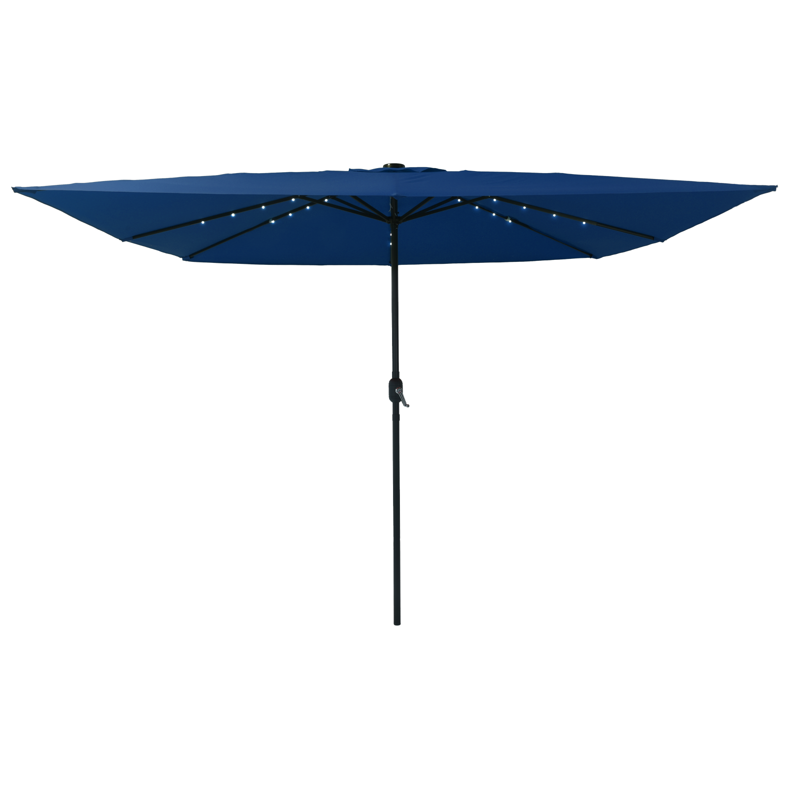 Umbrelă pătrată pentru grădină  cu lumini LED 295x245 cm Albastru Azure GartenMobel Dekor