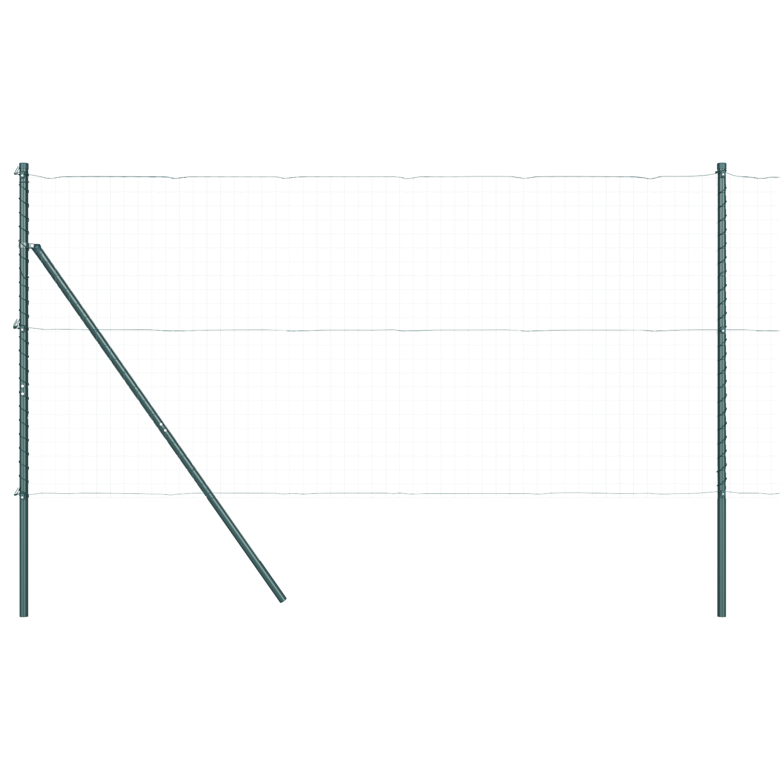 Posturi de gard 13 buc Verde Ø32 mm 170 cm Oțel galvanizat GartenMobel Dekor