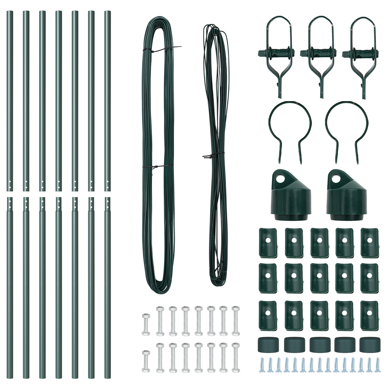 Stâlpi de gard 7 buc Verde Ø32 mm 200 cm Oțel galvanizat GartenMobel Dekor