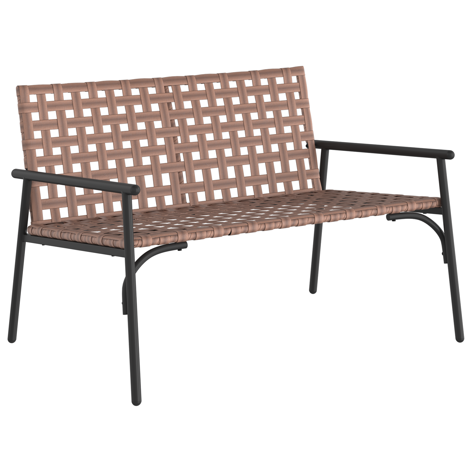 Bancă de Grădină  Negru 113x79x75 cm Ratan Poli GartenMobel Dekor