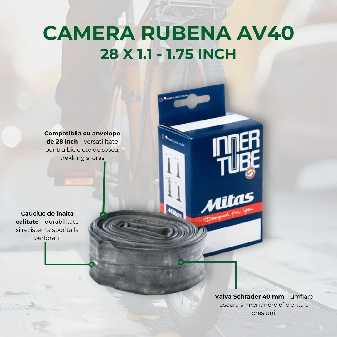 Camera Bicicleta Rubena Av40 - 28 x 1.1 - 1.75 Inch Ultimate FactoryBikes