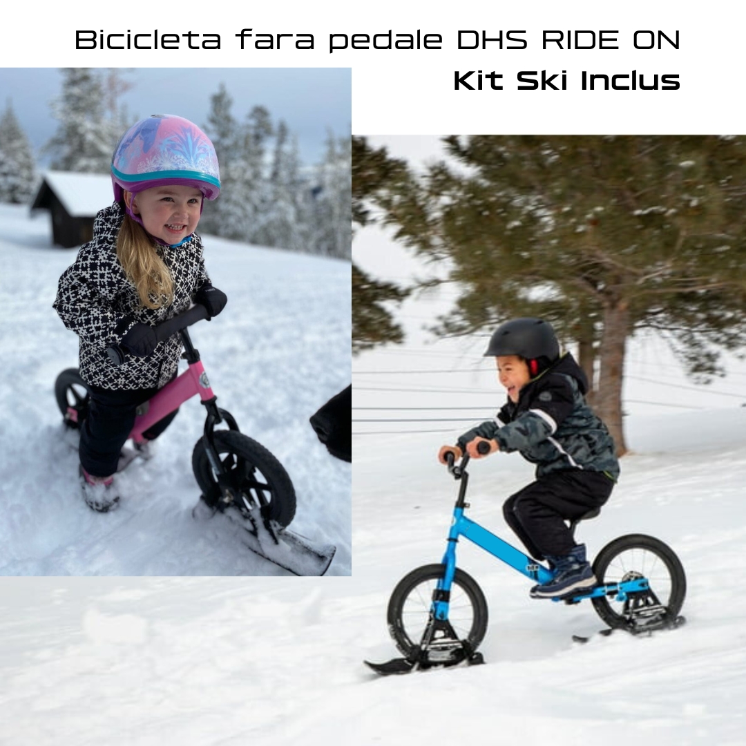 Bicicleta fara pedale DHS RIDE-ON Albastru, kit ski inclus Ultimate FactoryBikes