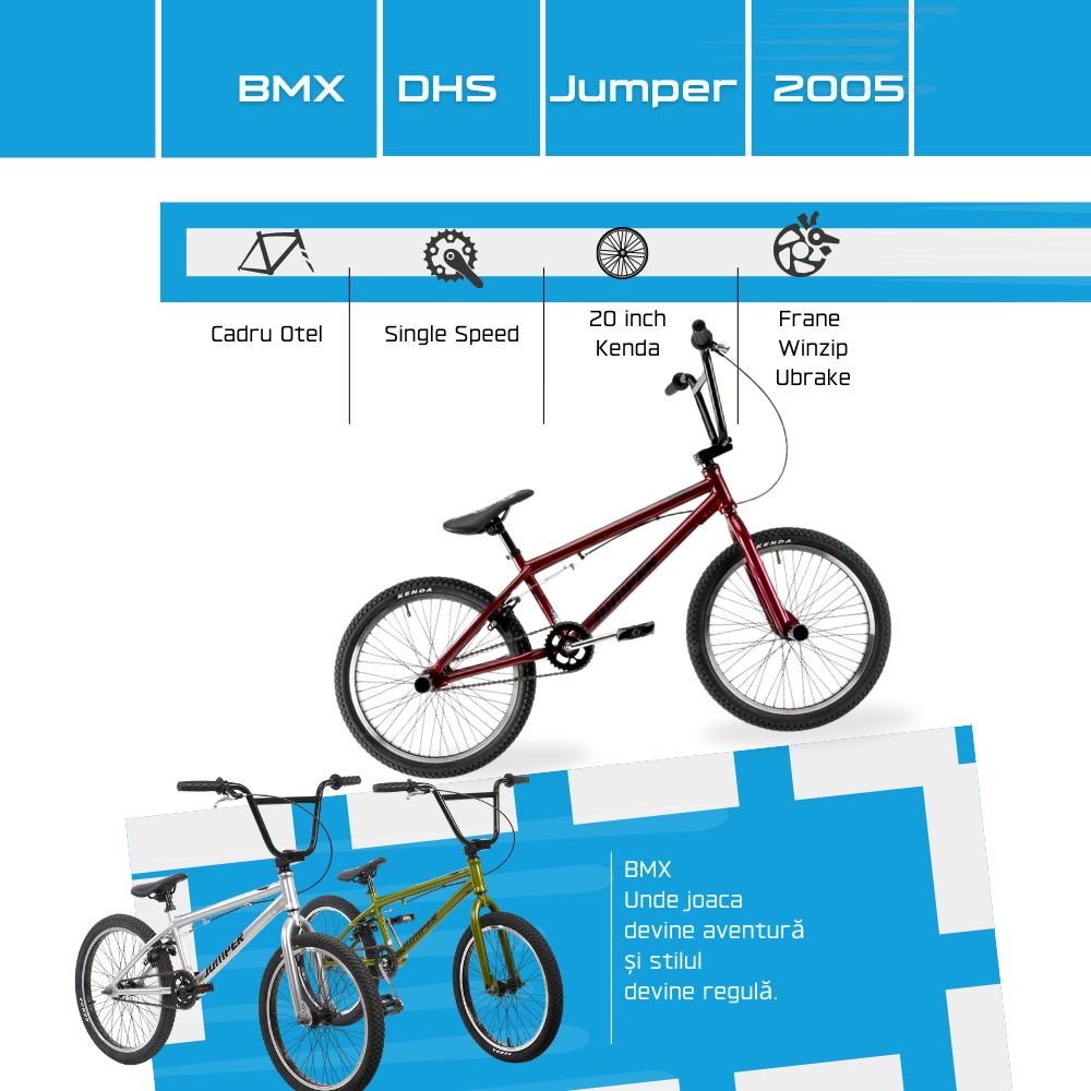 Bicicleta Copii Bmx Jumper 2005 - 20 Inch, Verde Ultimate FactoryBikes