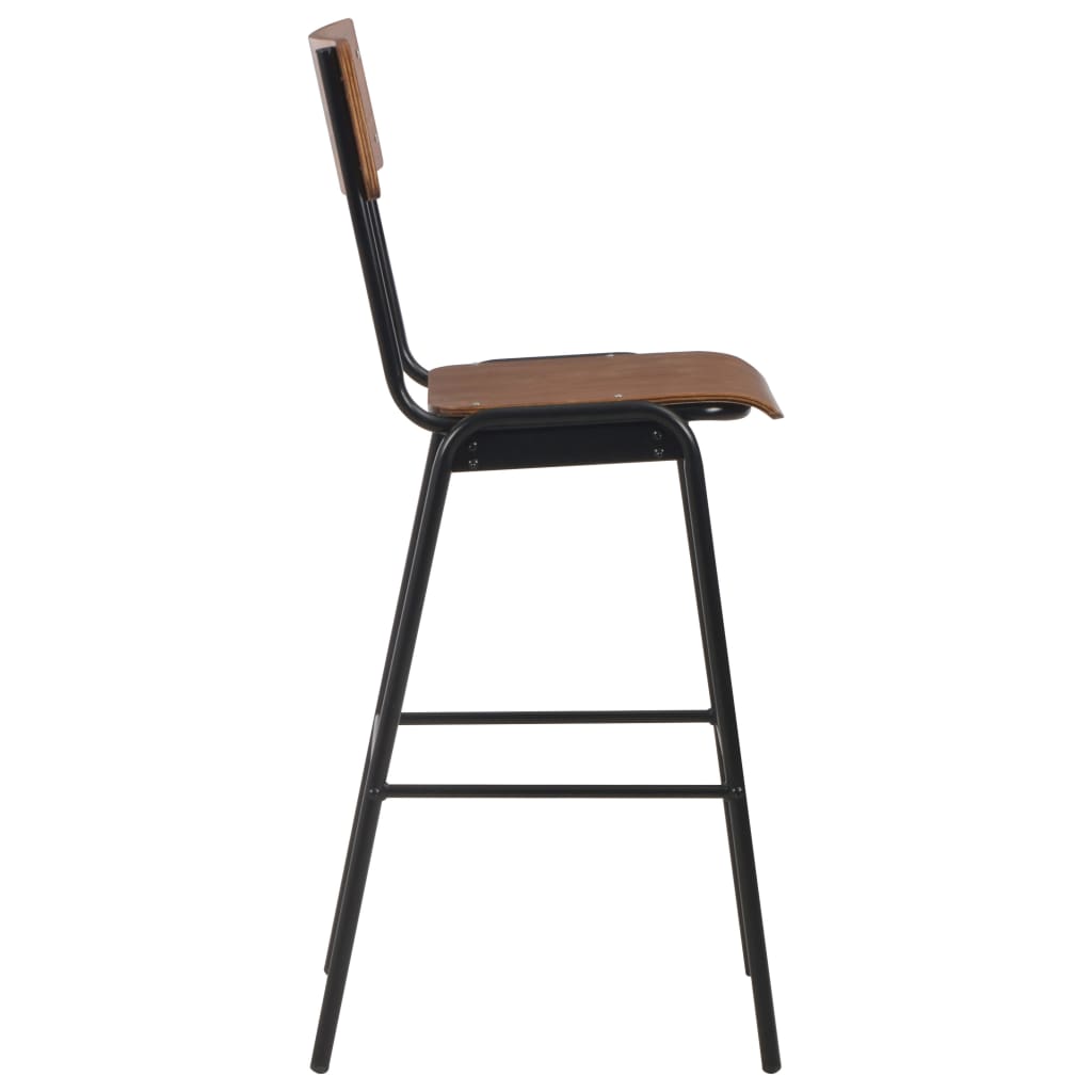 Set mobilier de bar, 3 piese, maro și negru, oțel GartenMobel Dekor