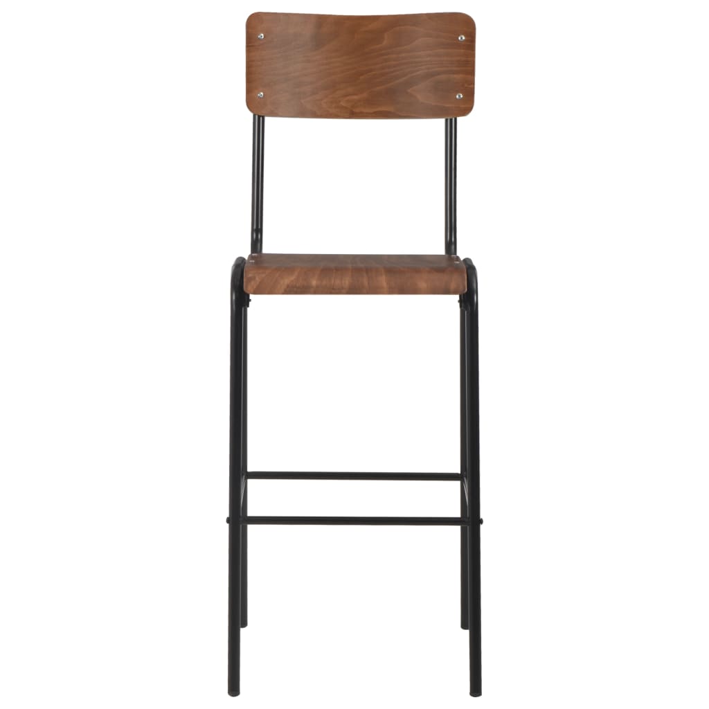 Set mobilier de bar, 3 piese, maro și negru, oțel GartenMobel Dekor