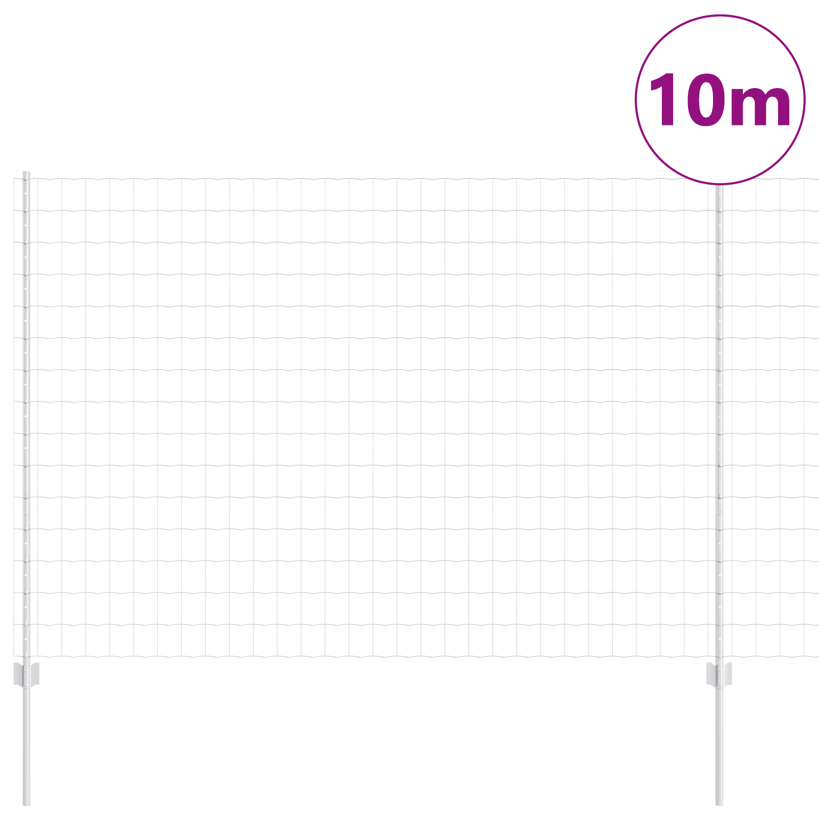 Euro Fence cu 10 stâlpi Argintiu 1,5x10 m Oțel GartenMobel Dekor