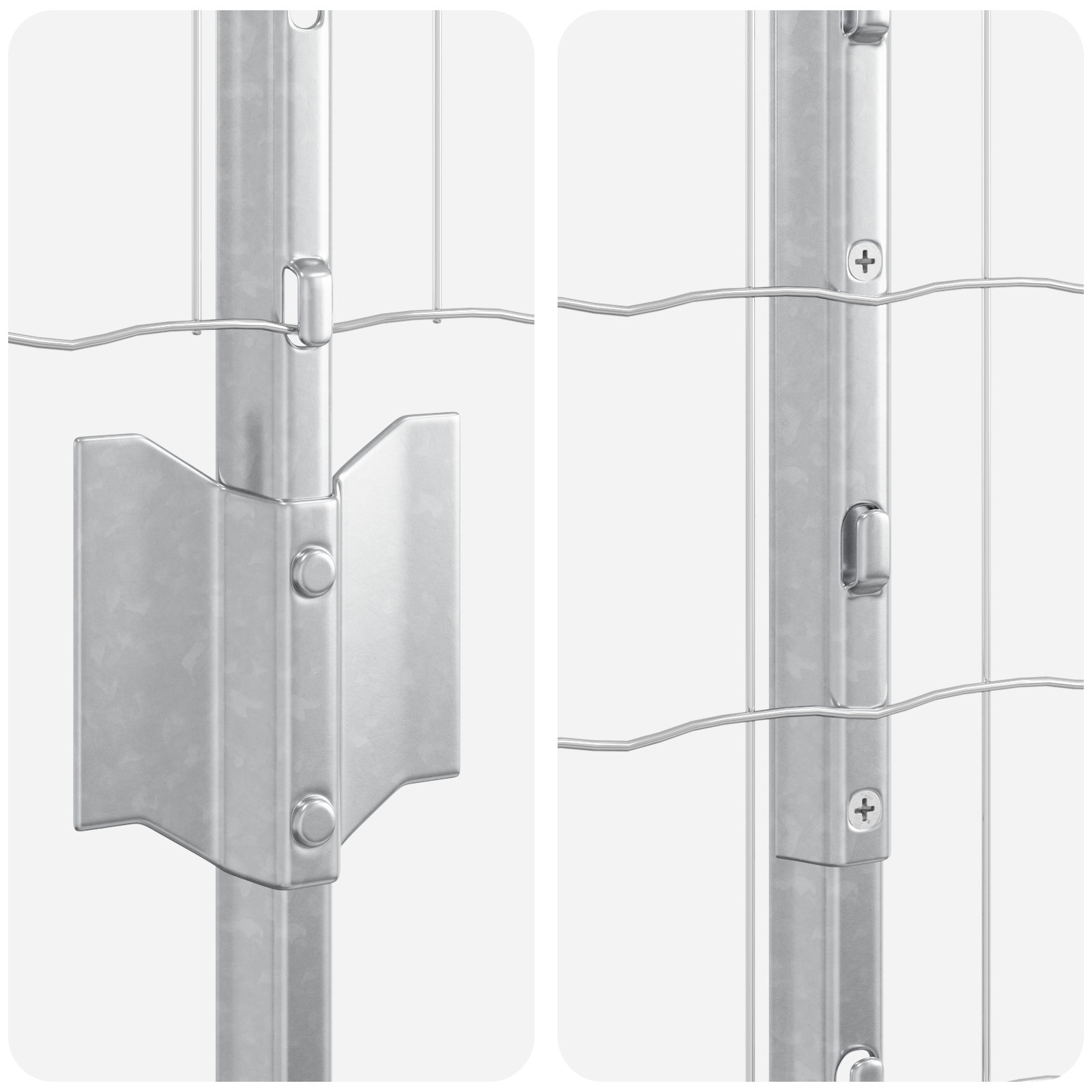 Euro Fence cu 22 U Stâlpi Argintii 1x25 m Oțel GartenMobel Dekor
