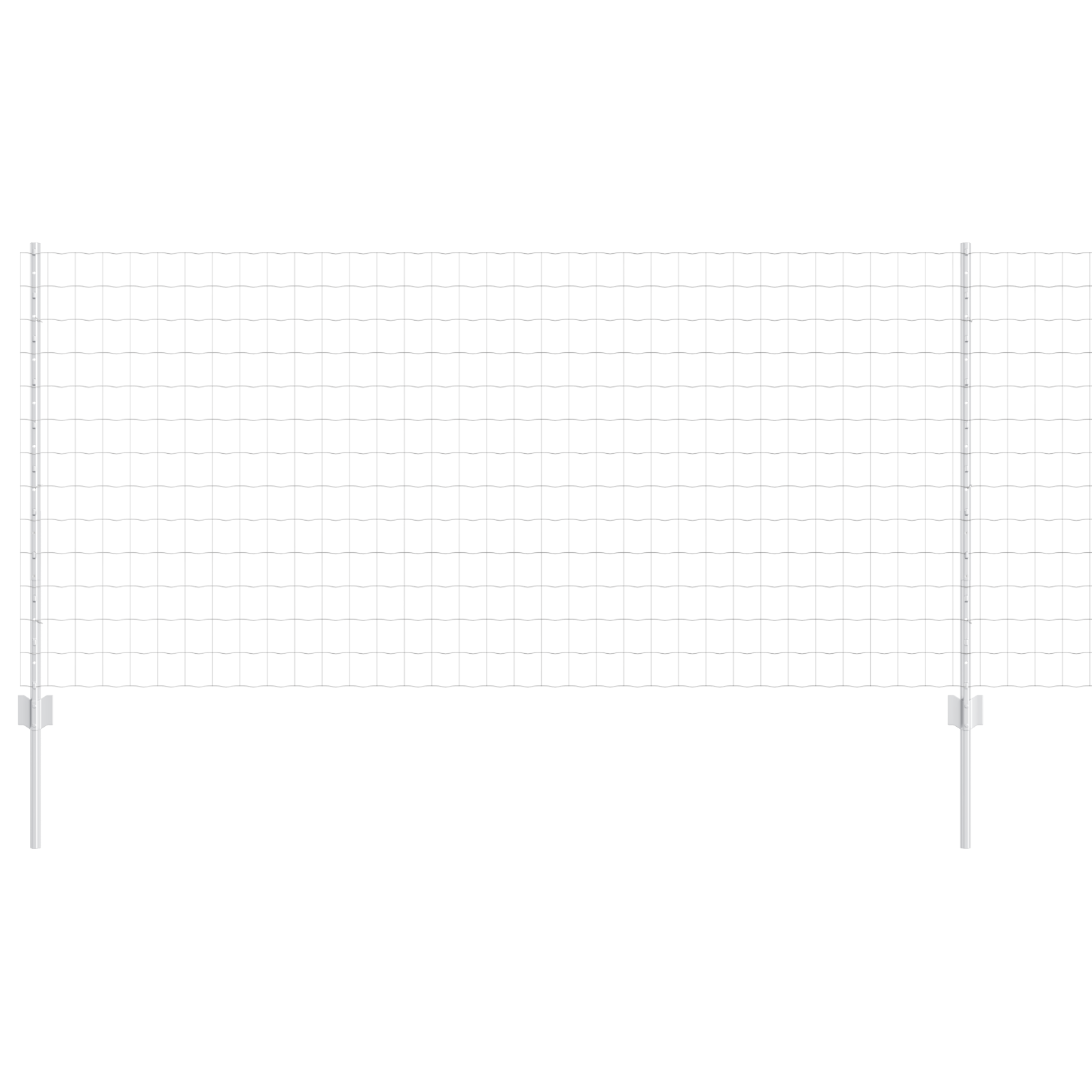 Euro Fence cu 22 U Stâlpi Argintii 1x25 m Oțel GartenMobel Dekor