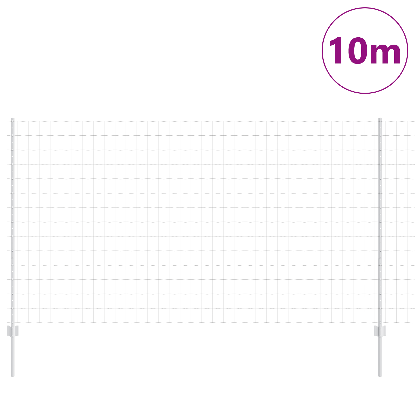 Gard Euro cu 10 Posturi U Argintiu 1,4x10 m Oțel GartenMobel Dekor