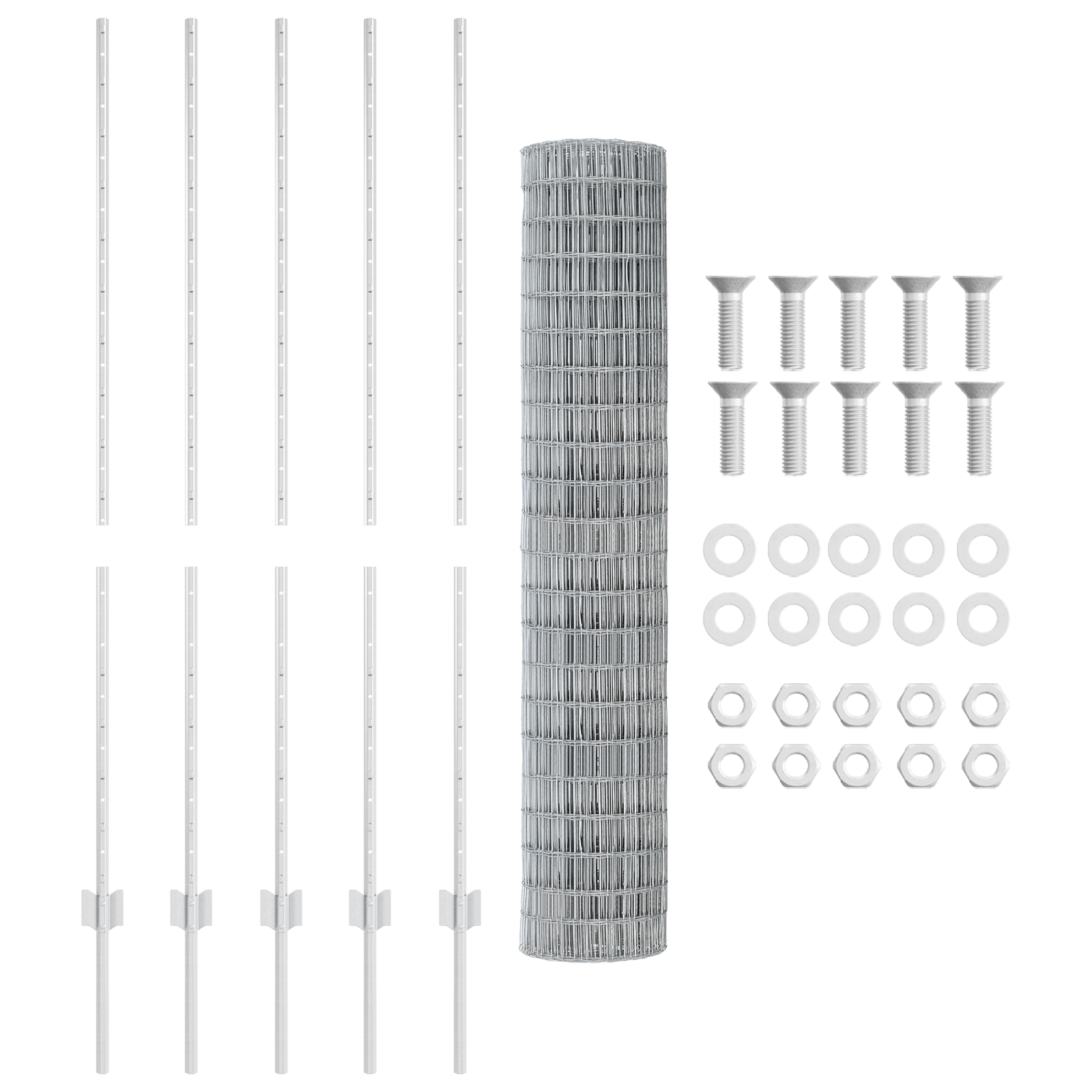 Gard Euro cu 10 Stâlpi Argintie 1,4x10 m Oțel GartenMobel Dekor