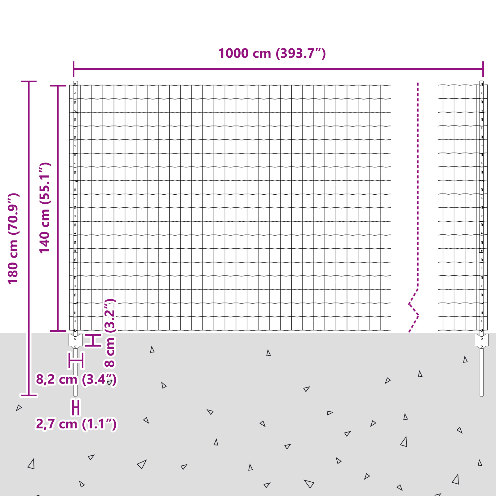 Gard Euro cu 10 Stâlpi Argintie 1,4x10 m Oțel GartenMobel Dekor