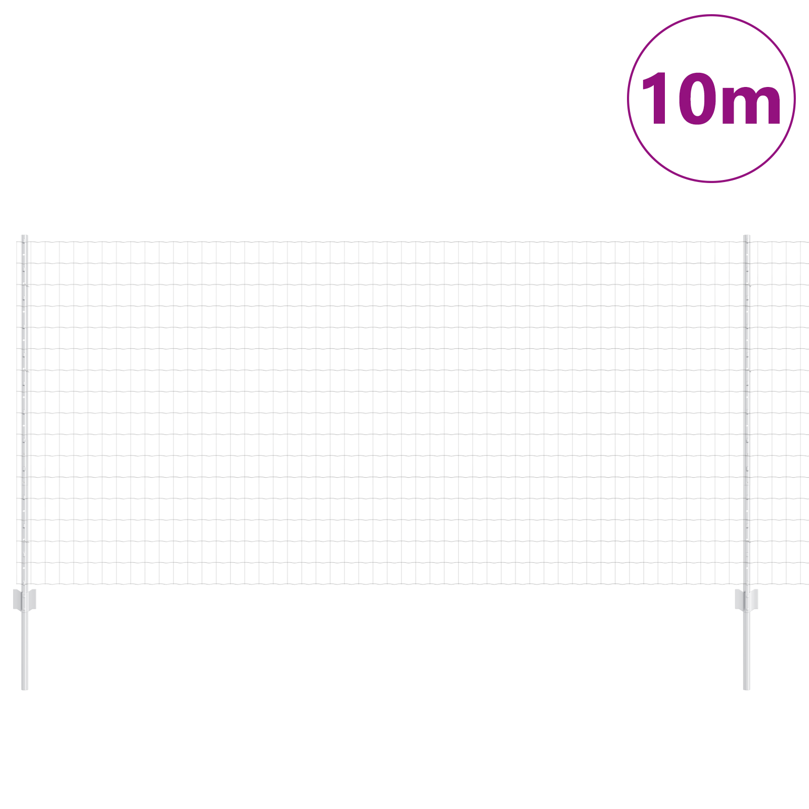 Gard Euro cu 10 Stâlpi Argintii 1,2x10 m Oțel GartenMobel Dekor