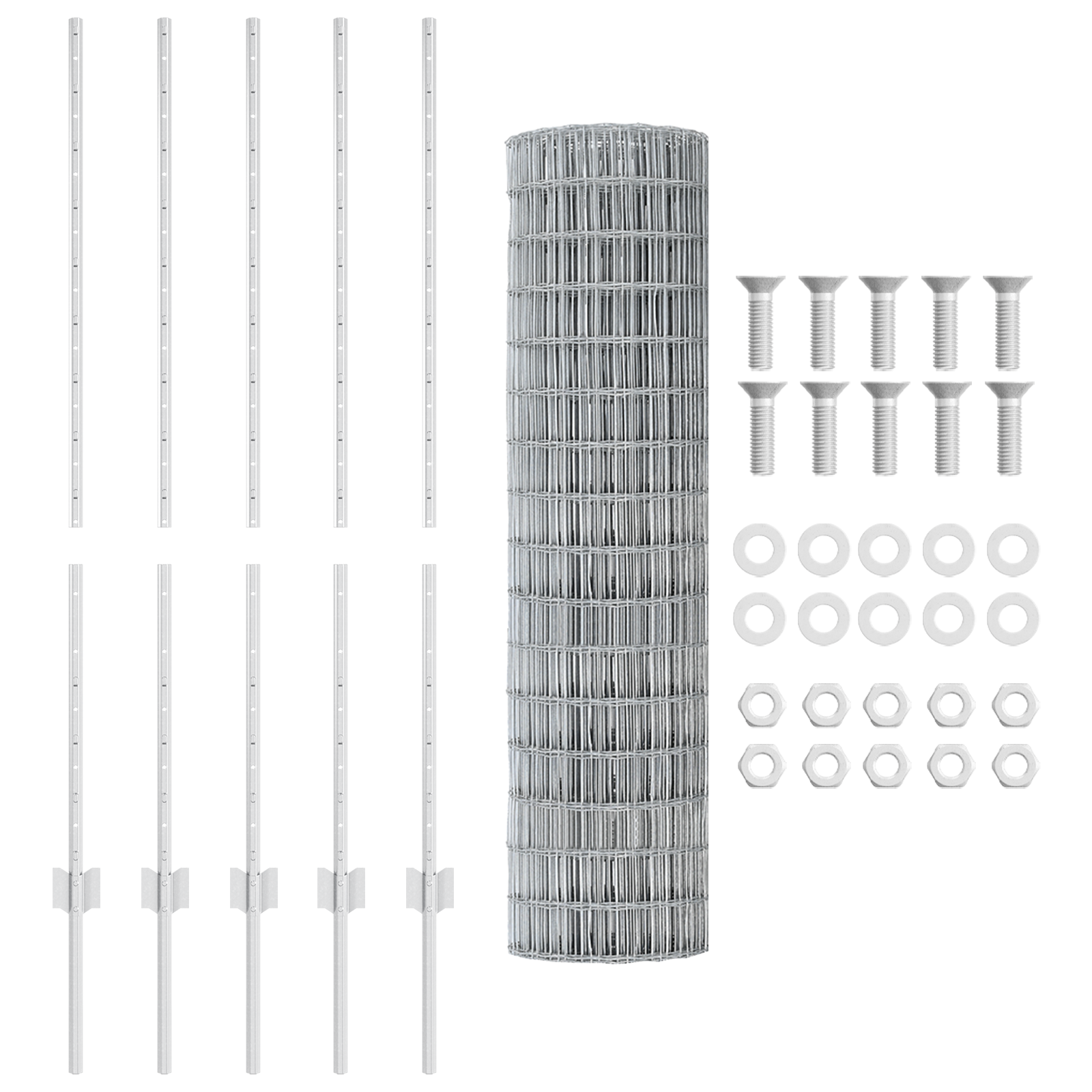 Gard Euro cu 10 Stâlpi Argintii 1,2x10 m Oțel GartenMobel Dekor