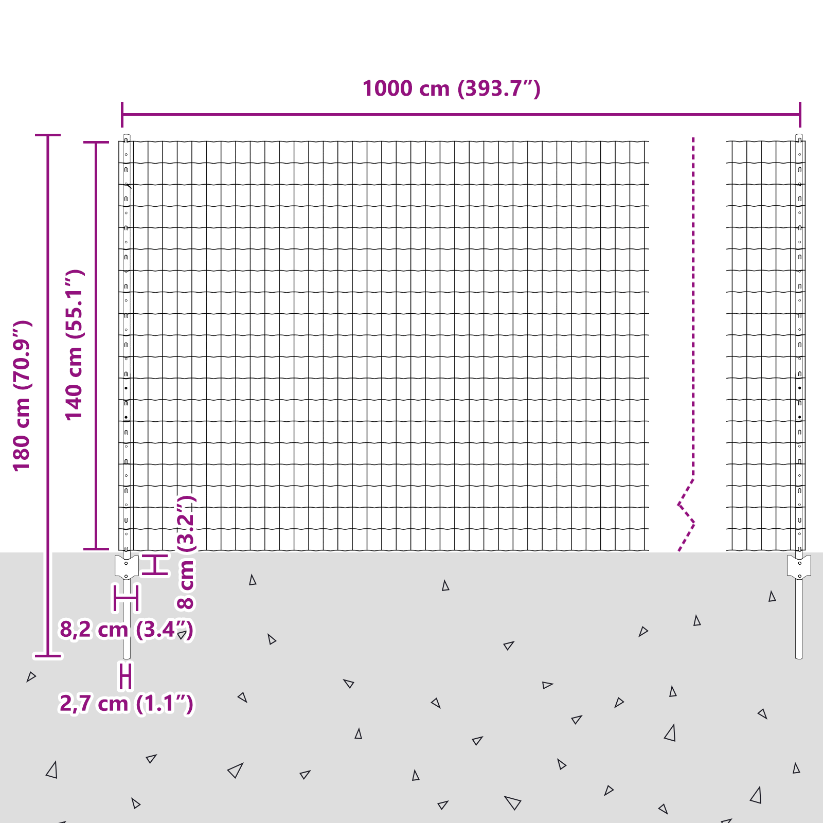 Gard Euro cu 10 Stâlpi Argintii 1,4x10 m Oțel GartenMobel Dekor