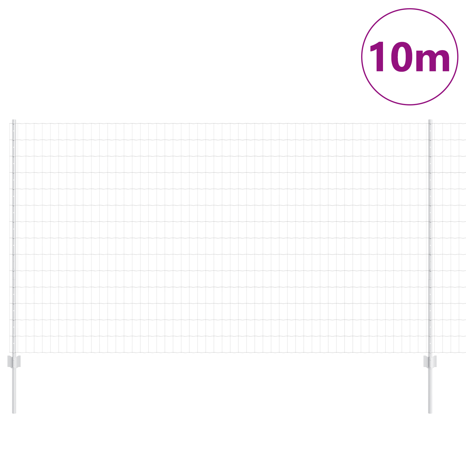 Gard Euro cu 10 Stâlpi Argintii 1,4x10 m Oțel GartenMobel Dekor
