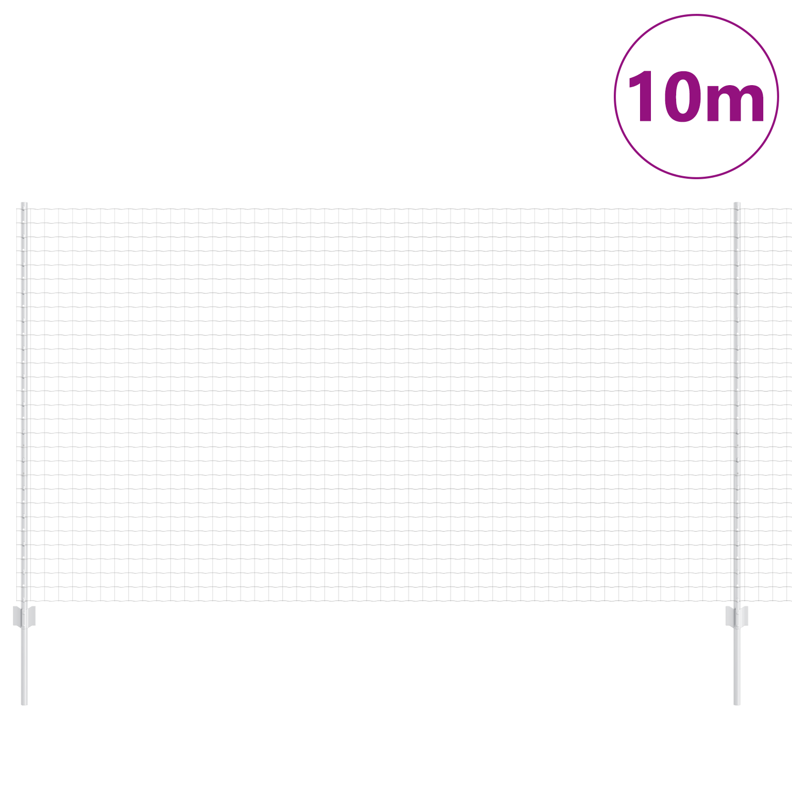 Gard Euro cu 10 Stâlpi Argintii 1,4x10 m din Oțel GartenMobel Dekor