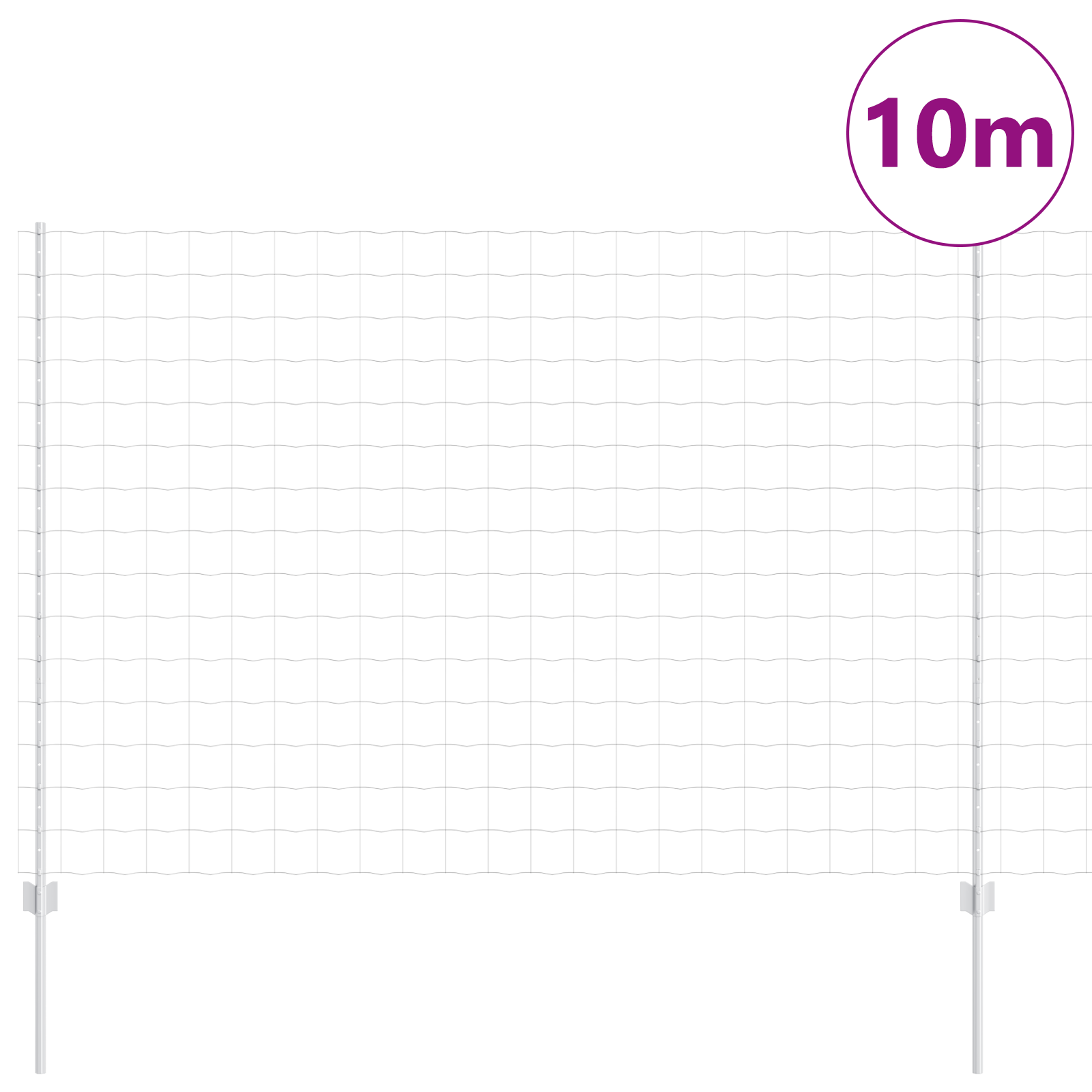 Gard Euro cu 10 Stâlpi Argintii 1,5x10 m Oțel GartenMobel Dekor