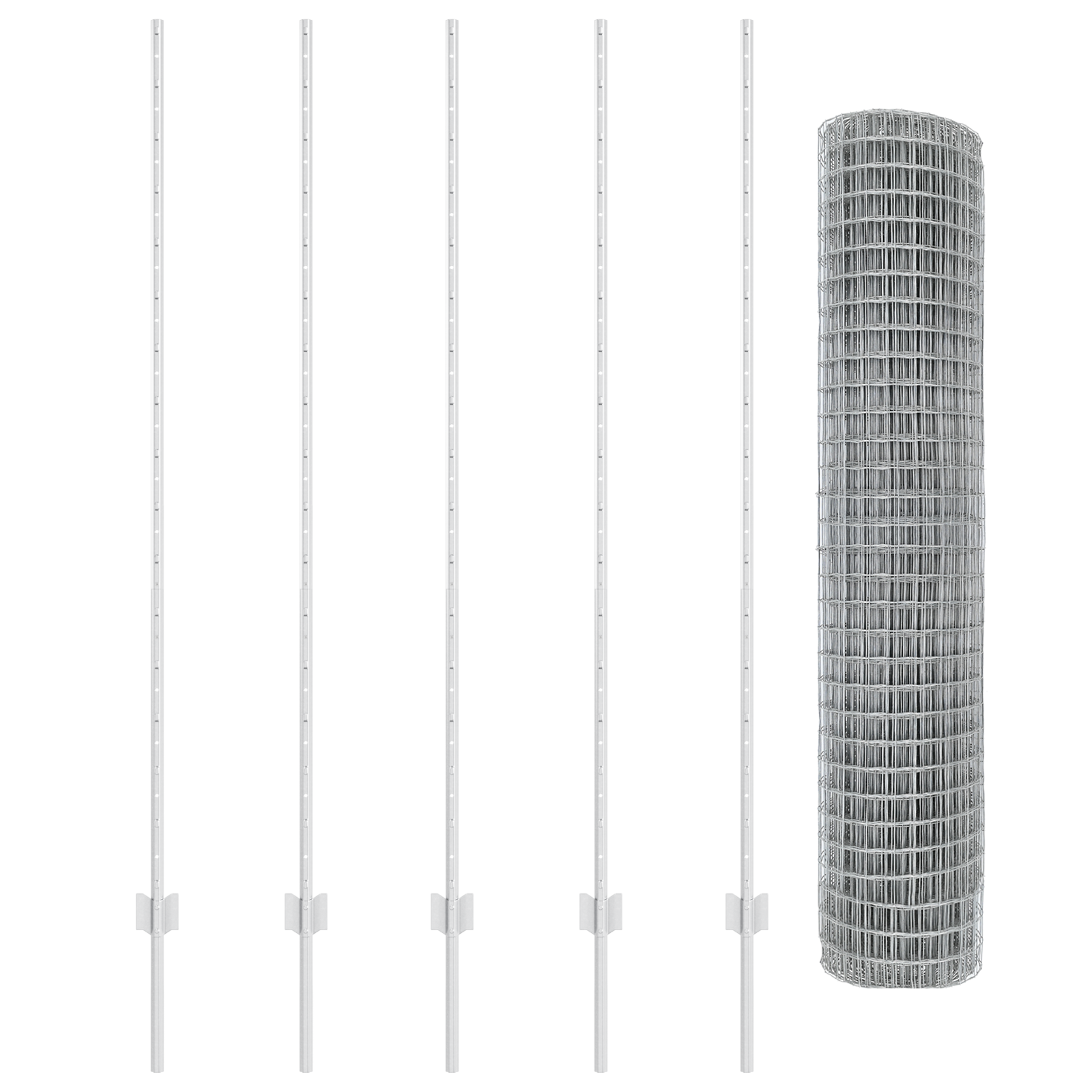 Gard Euro cu 10 Stâlpi Argintii 1,6x10 m Oțel GartenMobel Dekor