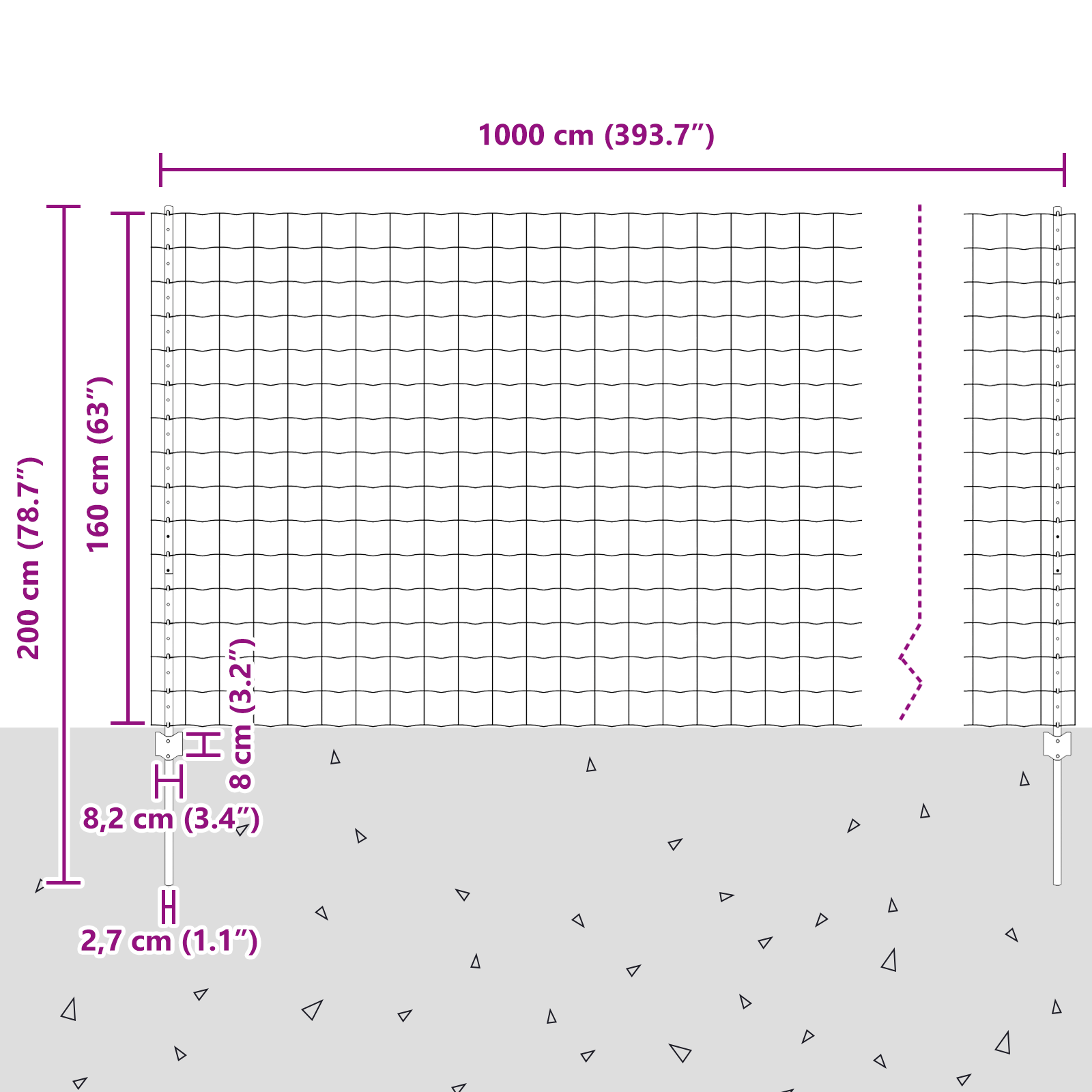 Gard Euro cu 10 Stâlpi Argintii 1,6x10 m Oțel GartenMobel Dekor