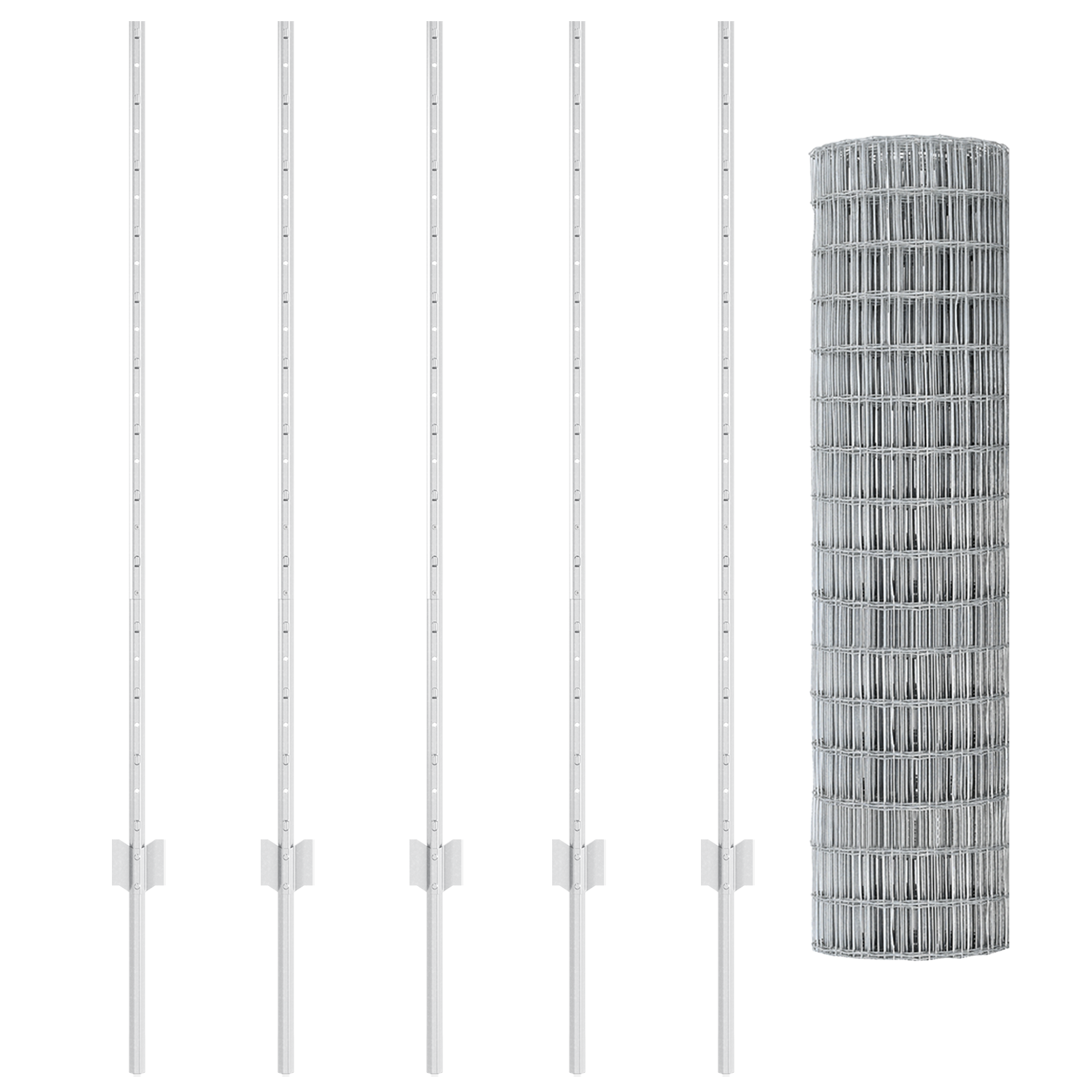 Gard Euro cu 10 Stâlpi Argintiu 1,2x10 m Oțel GartenMobel Dekor