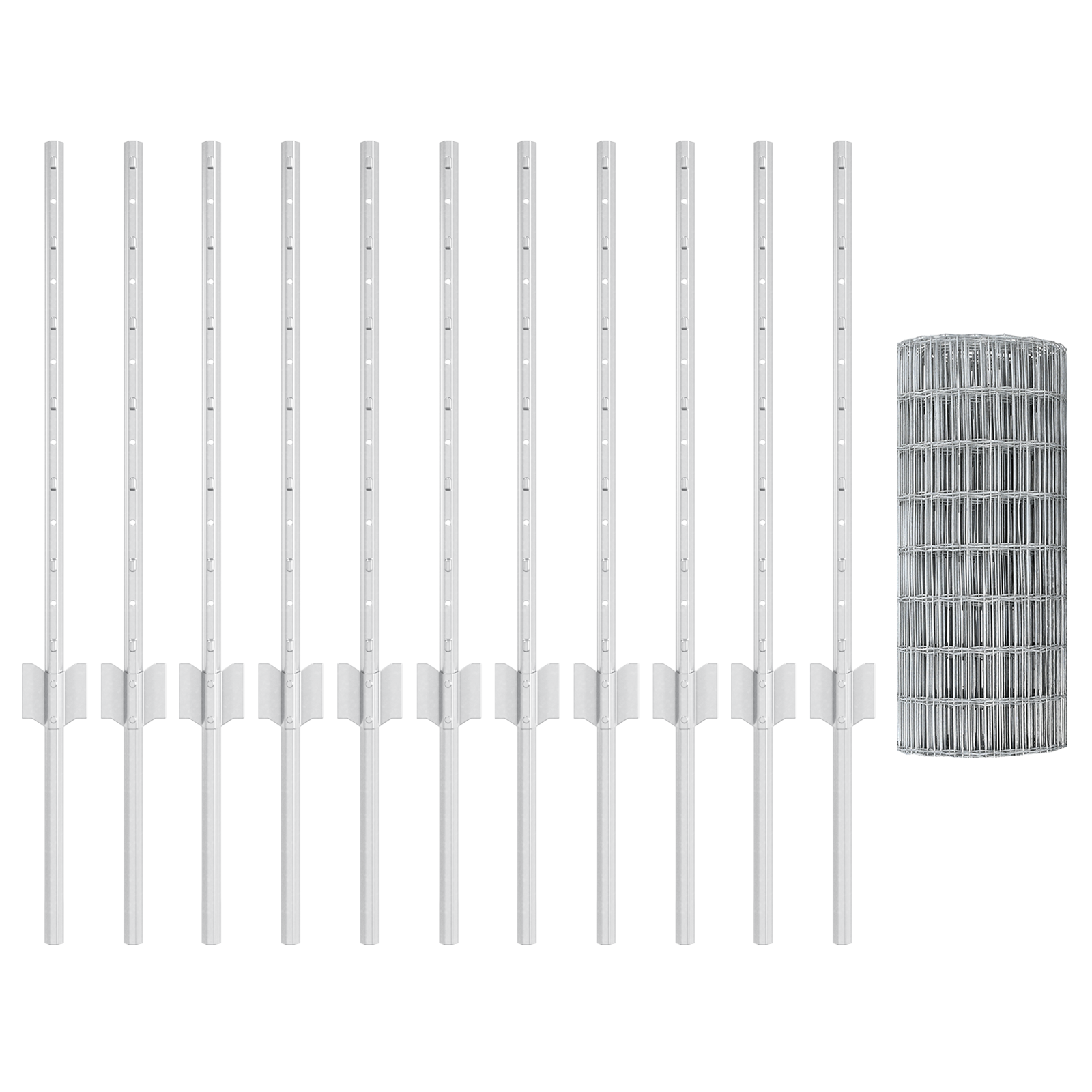 Gard Euro cu 11 Stâlpi Argintie 0,6x25 m Oțel GartenMobel Dekor