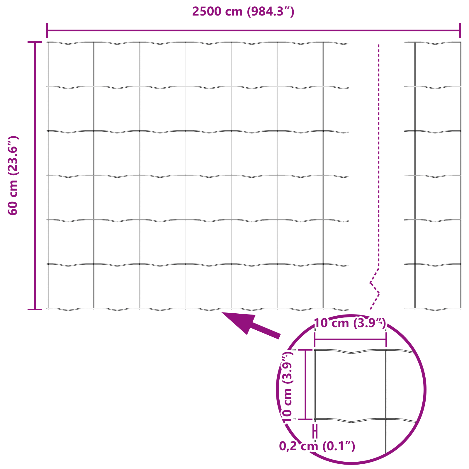 Gard Euro cu 11 Stâlpi Argintii 0,6x25 m Oțel GartenMobel Dekor