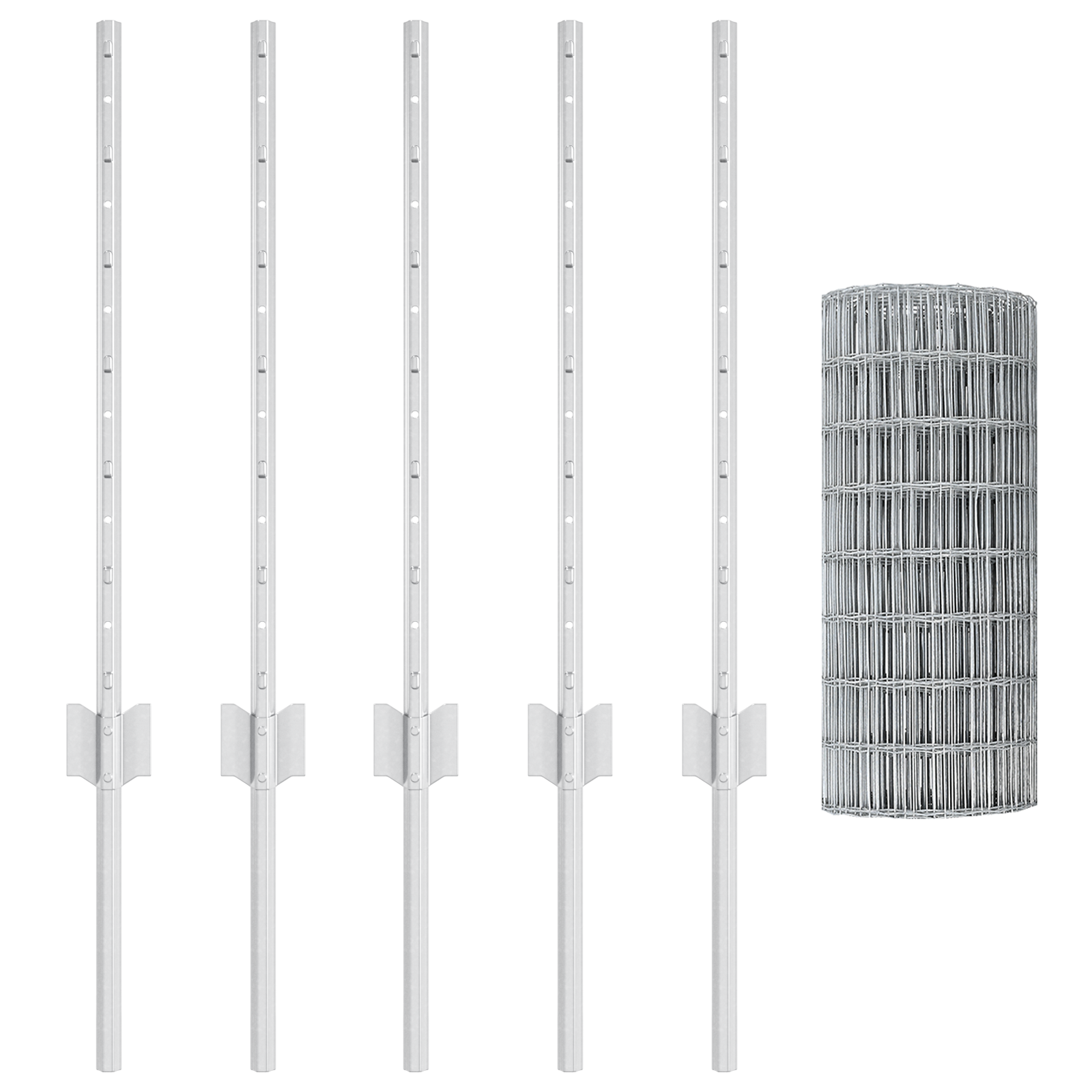 Gard Euro cu 5 Stâlpi Argintii 0,6x10 m Oțel GartenMobel Dekor