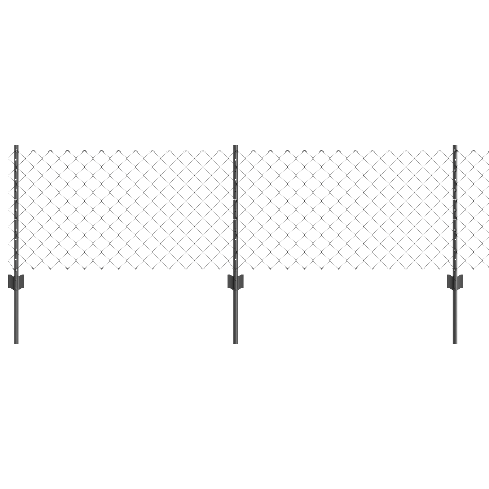 Gard de fierăstrău cu 22 de stâlpi U Gri 0.6x25 m Oțel GartenMobel Dekor