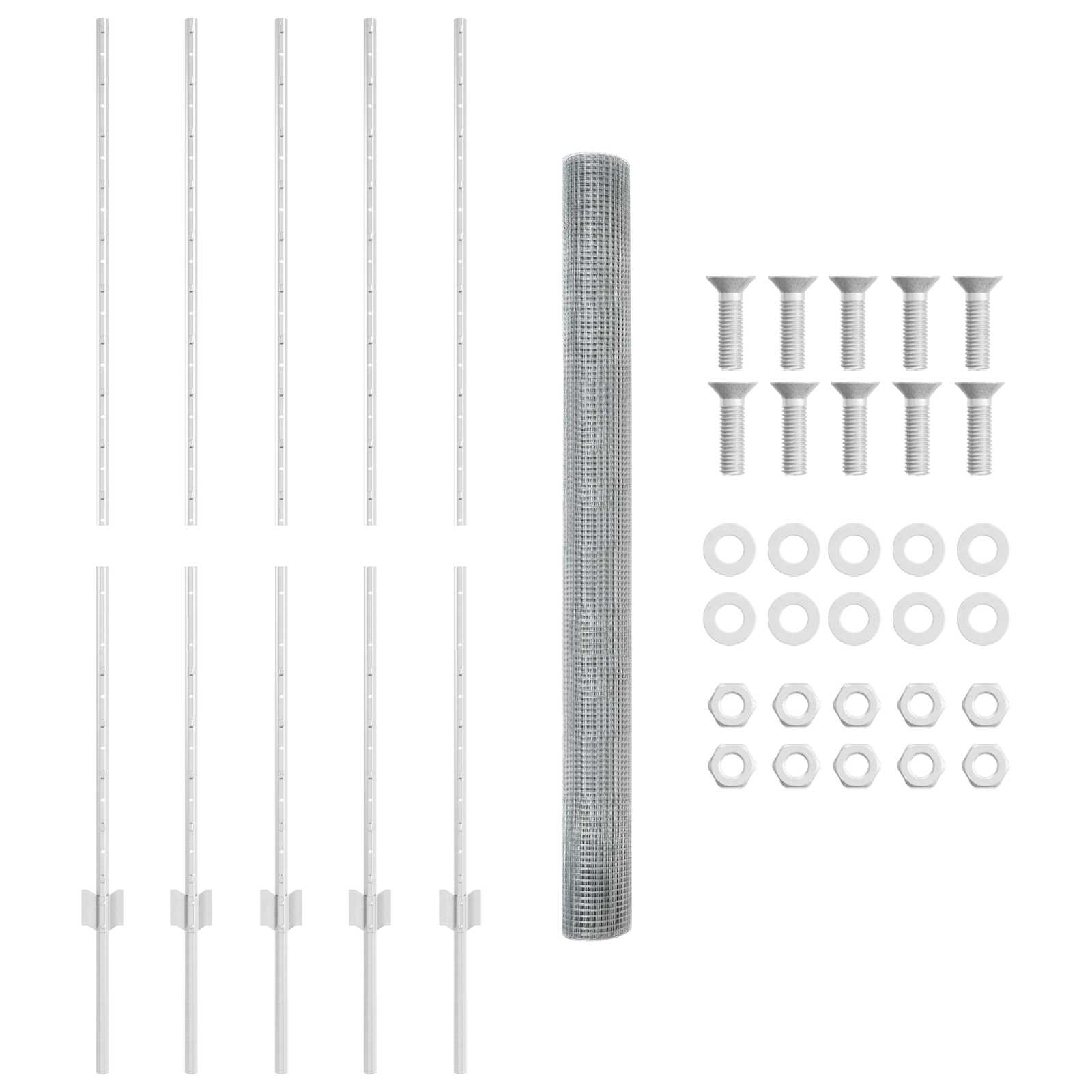 Gard din Sârmă Sudată cu 10 Stâlpi U Argintie 1,4x10 m Oțel GartenMobel Dekor