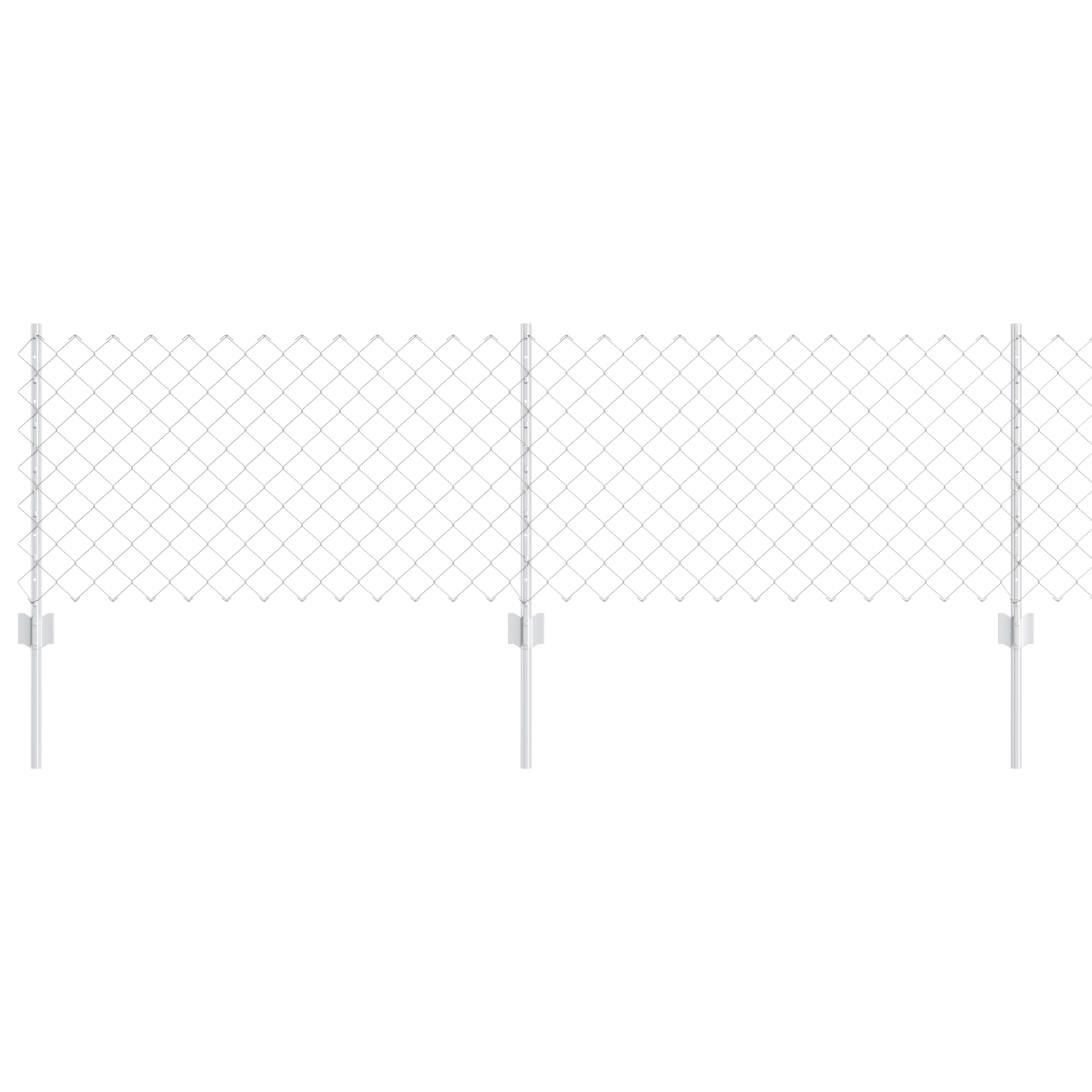 Gard din plasă de lanț cu 10 stâlpi U Argintiu 0.6x10 m Oțel GartenMobel Dekor