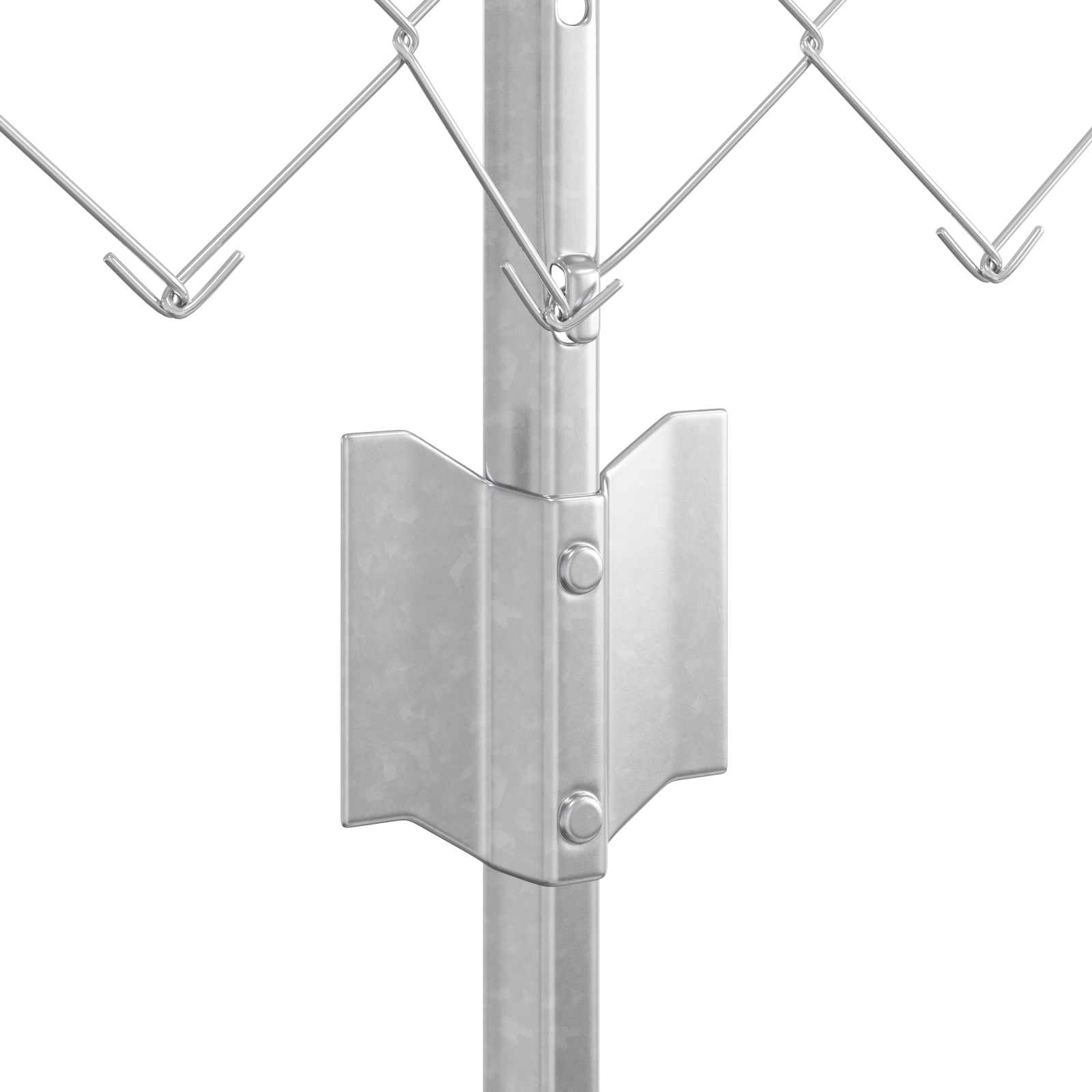 Gard din plasă de lanț cu 10 stâlpi U Argintiu 0.6x10 m Oțel GartenMobel Dekor