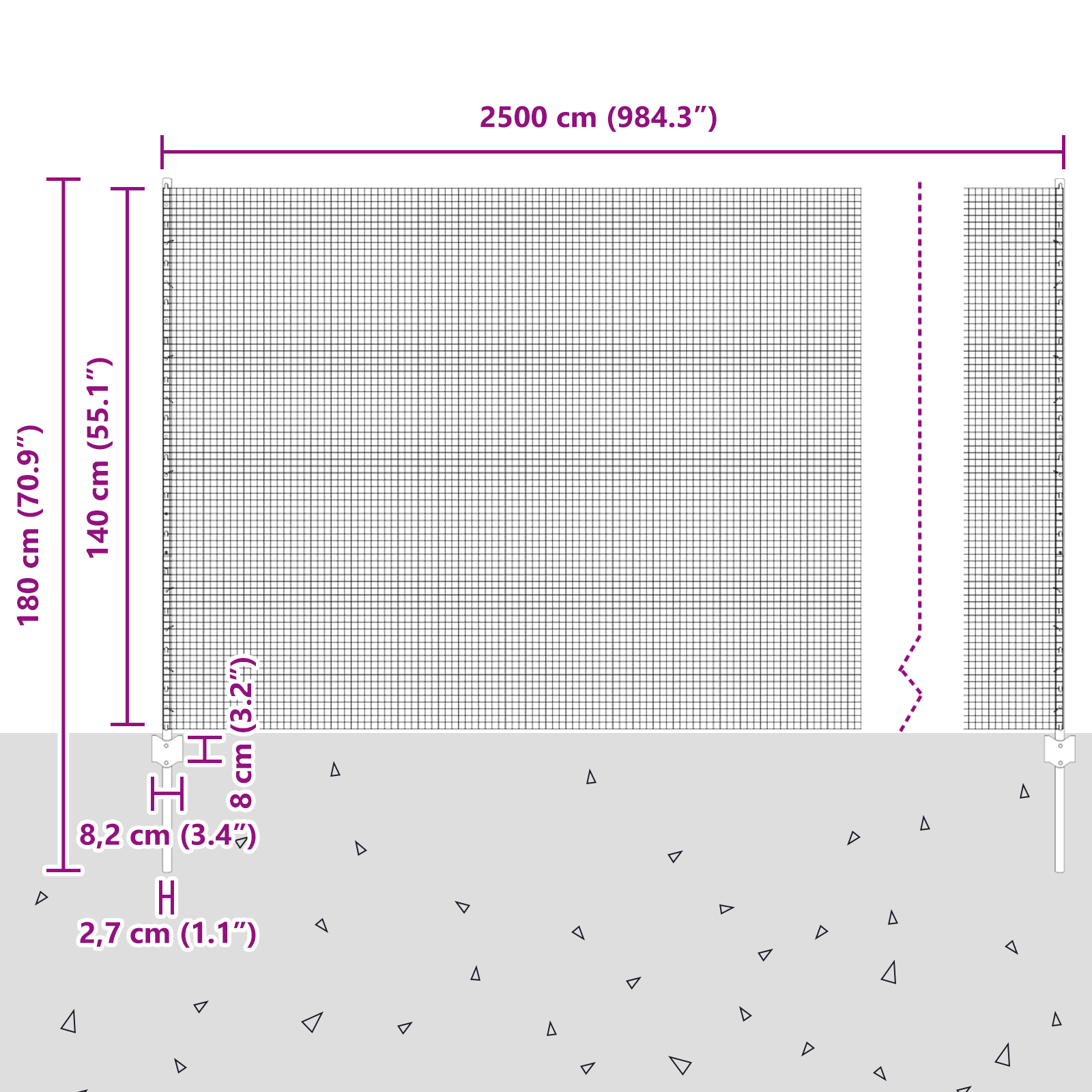 Gard din plasă sudată cu 22 stâlpi U Gri 1.4x25 m Oțel GartenMobel Dekor