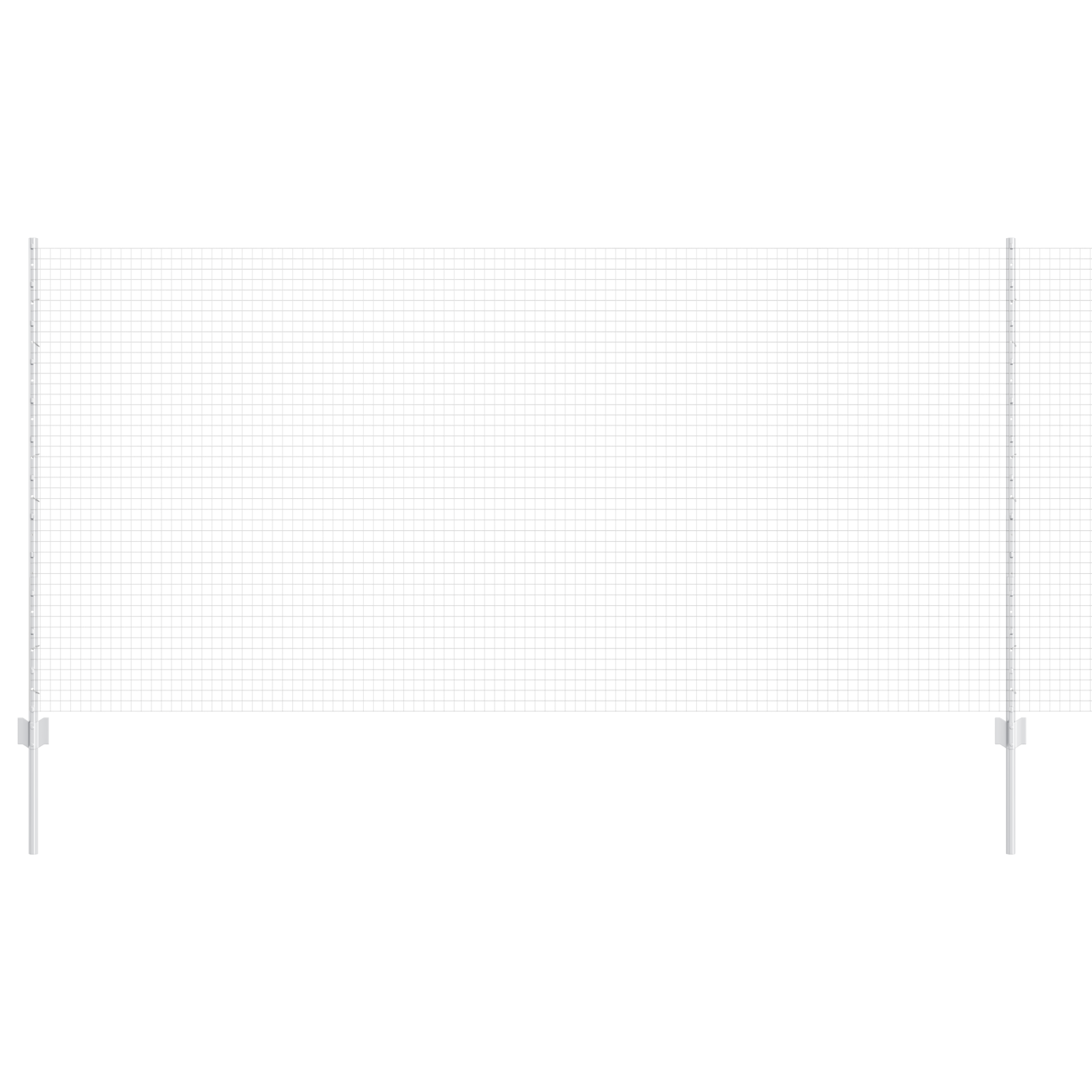 Gard din sârmă sudată cu 10 U Stâlpi Argintiu 1.2x10 m Oțel GartenMobel Dekor