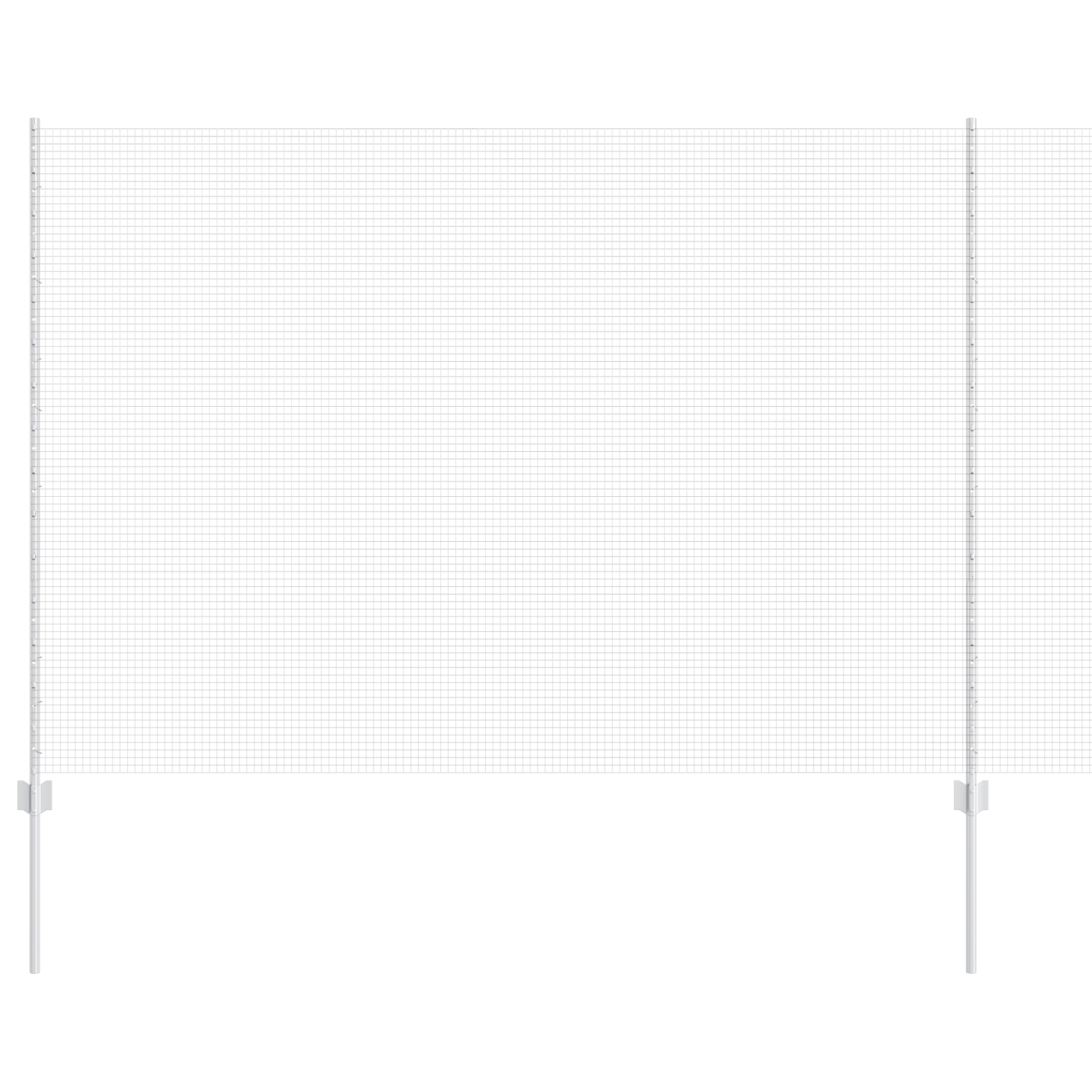 Zărzile Sudate cu 10 U Posturi Argintii 1.5x10 m Oțel GartenMobel Dekor