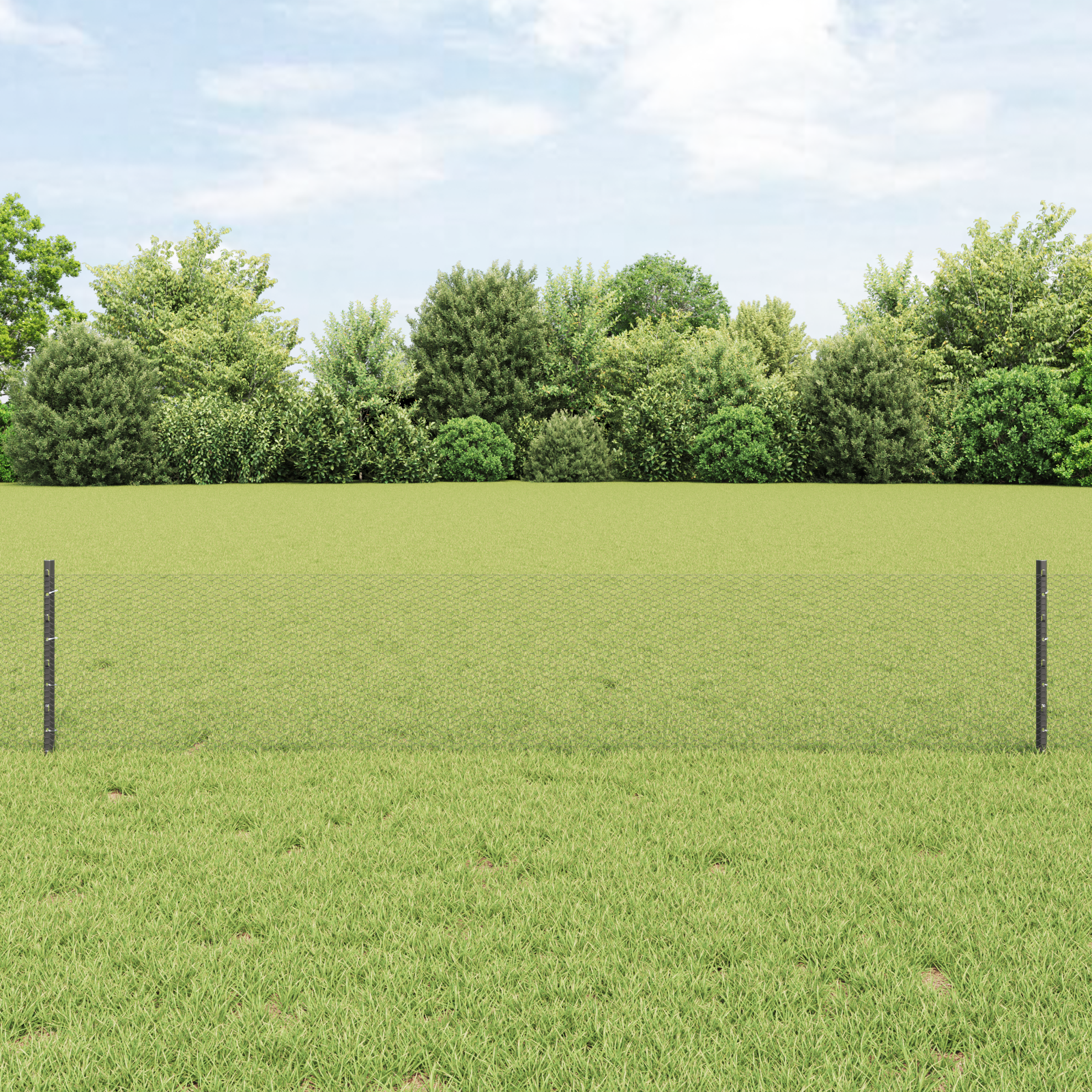 Stâlpi Gard  5 buc U-Channel Gri 40 cm Oțel, Gard Hexagonal  Gri 0.4x10 m Oțel GartenMobel Dekor