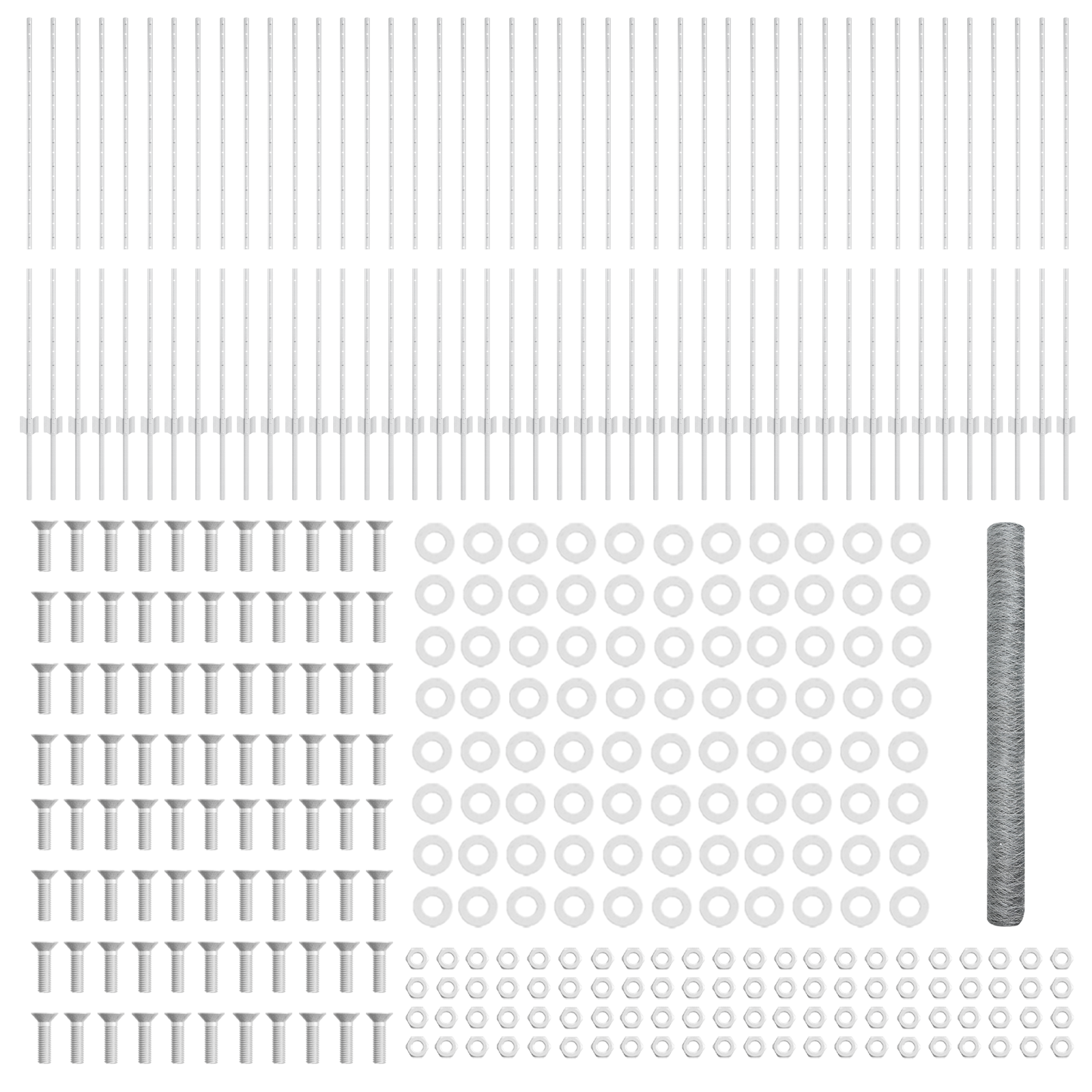 Posturi Gard  22 bucăți U-Channel 140 cm Oțel Galvanizat, Gard Hexagonal  1.4x100 m Oțel Galvanizat GartenMobel Dekor